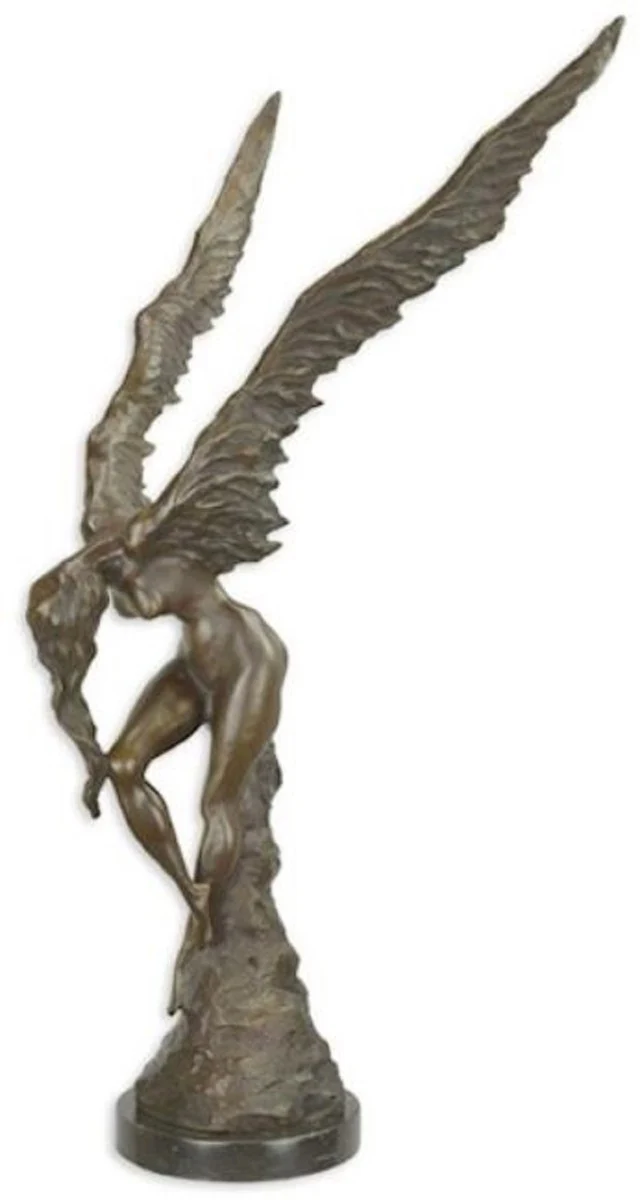 Luxury bronze sculpture woman with wings bronze color / black 43 x 29.1 x H. 86.4 cm - bronze figure - decorative figure - decorative accessories - luxury collection