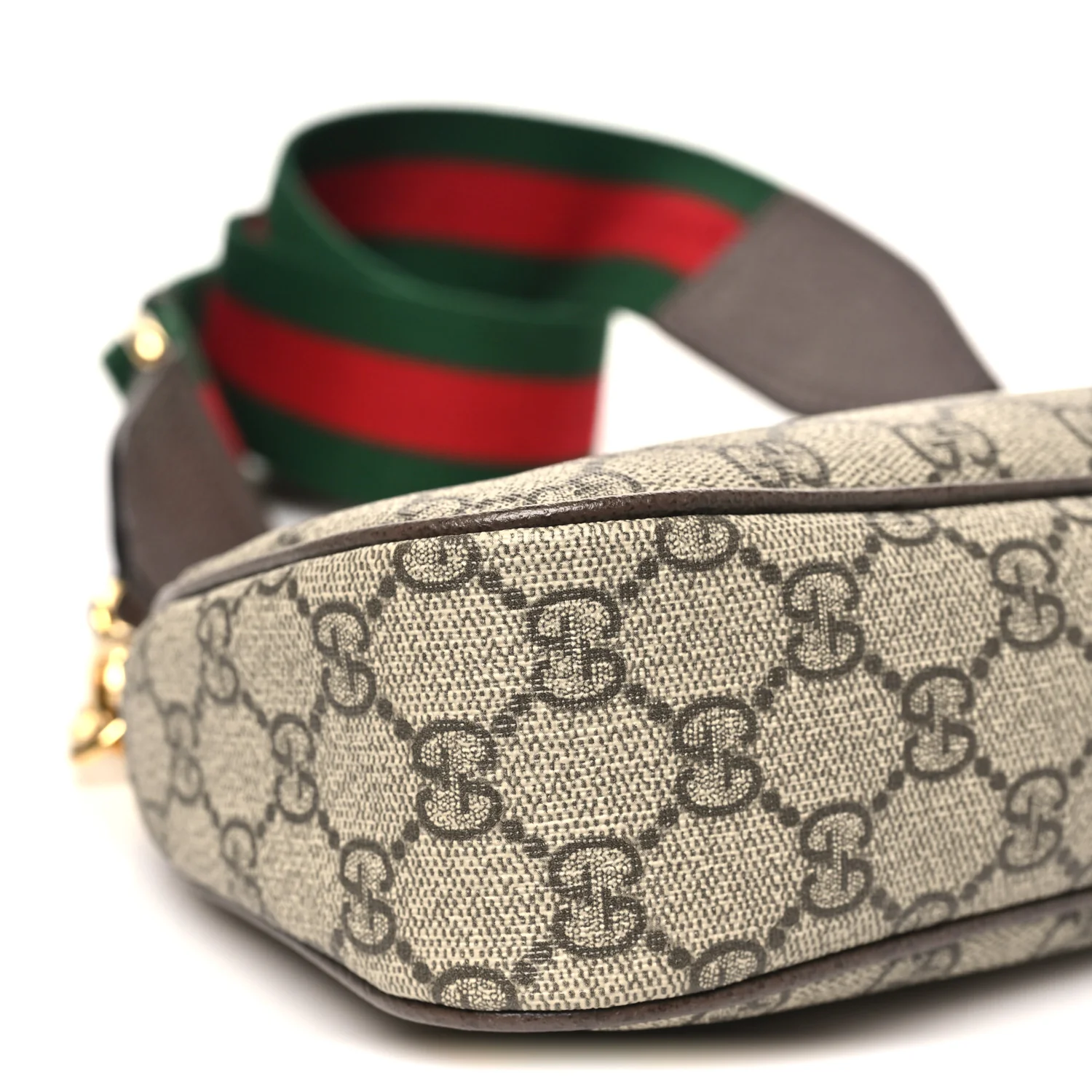 GG Supreme Monogram Textured Dollar Calfskin Web Small Ophidia GG Handbag Beige Ebony New Acero - Top Club