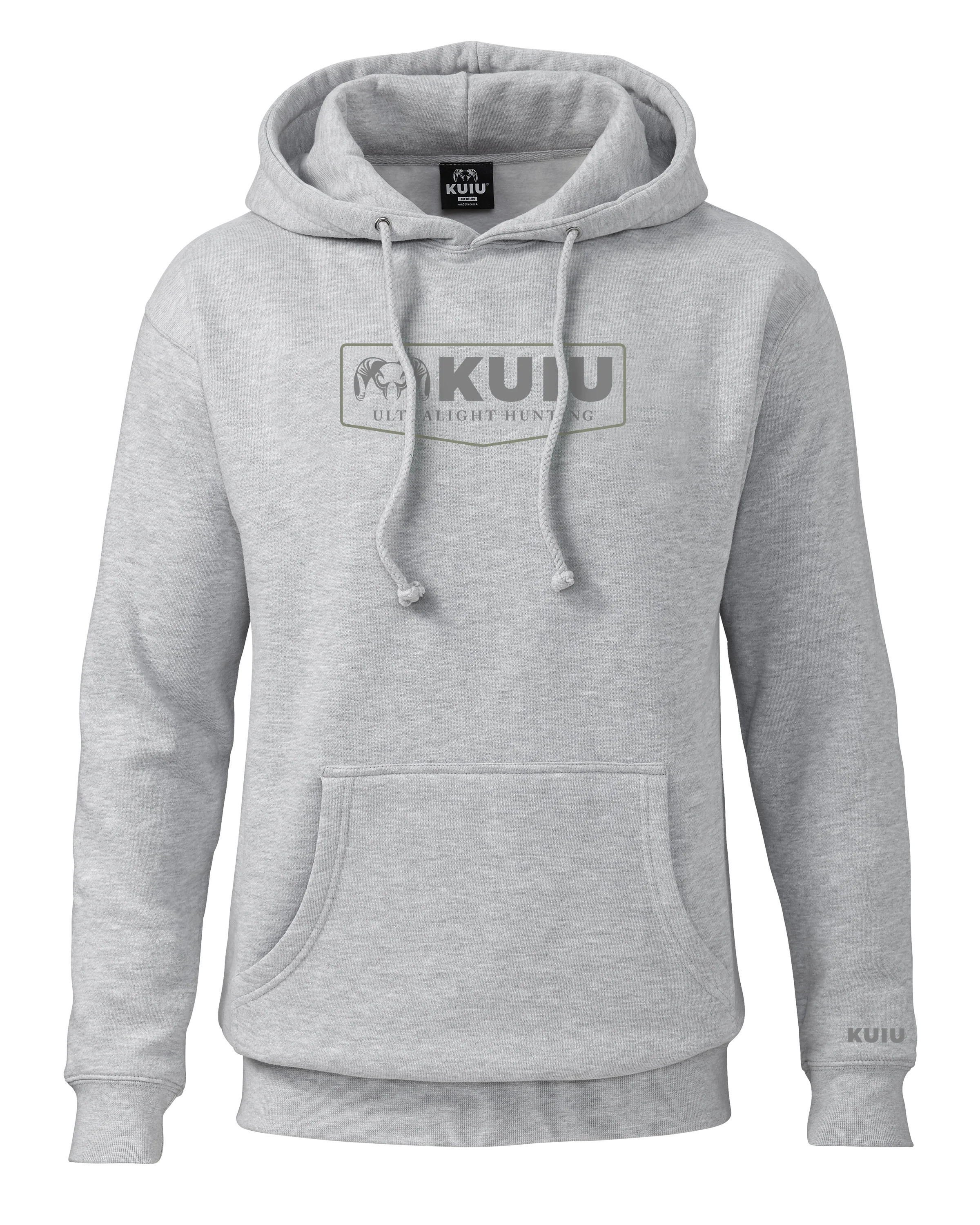 KUIU Shield Logo Hoodie | Heather Grey