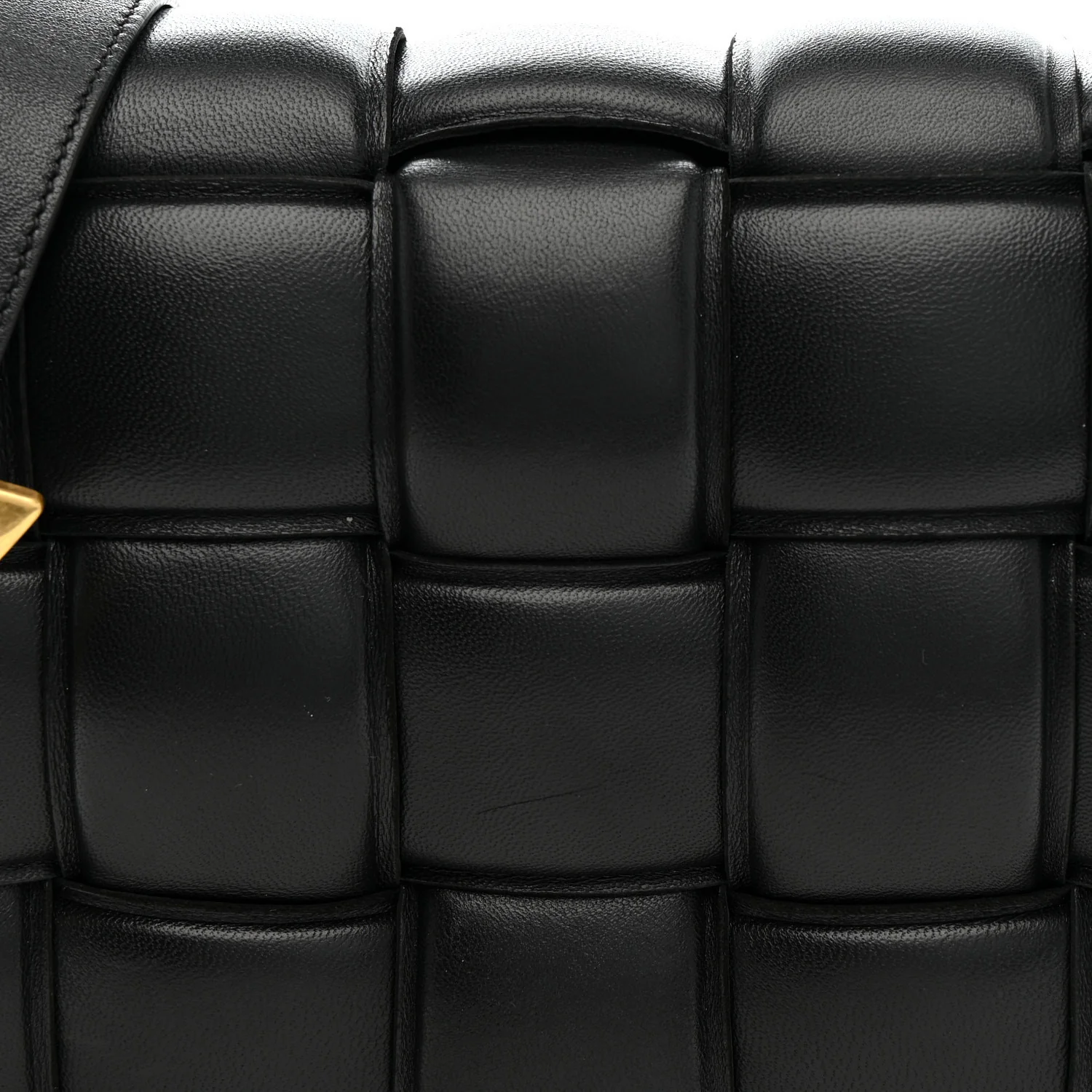 Nappa Maxi Intreccio Padded Cassette Crossbody Bag Black - Top Club