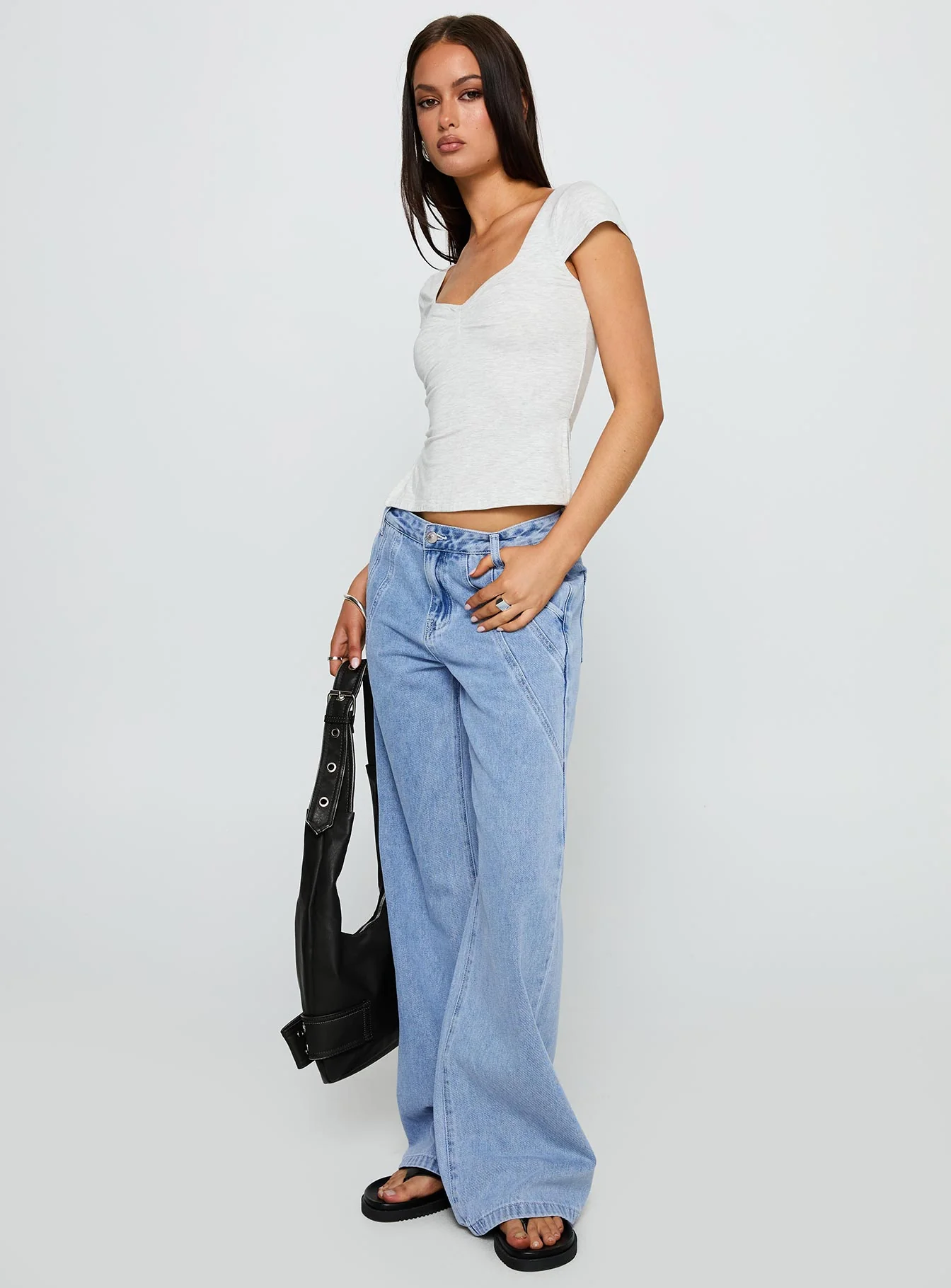 Reaper Mid Rise Baggy Jeans Light Blue Wash