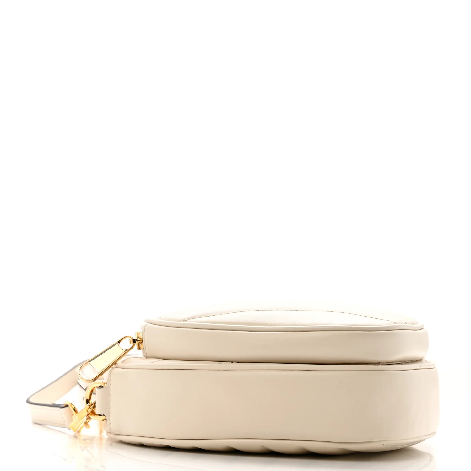 Calfskin Matelasse Diagonal Mini Interlocking G Heart Shoulder Bag Mystic White - Top Club