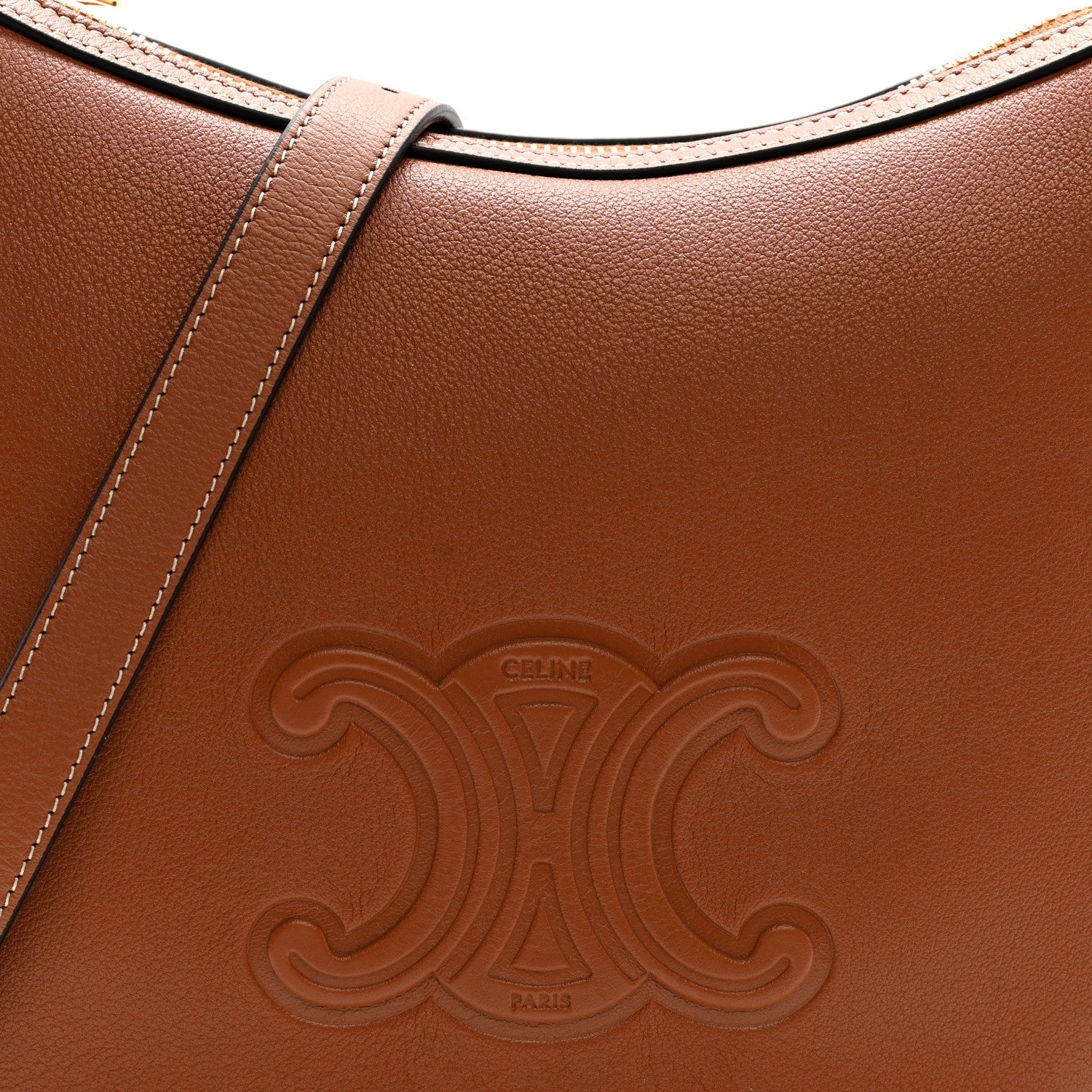 Supple Calfskin Small Triomphe Heloise Shoulder Bag Tan - Top Club