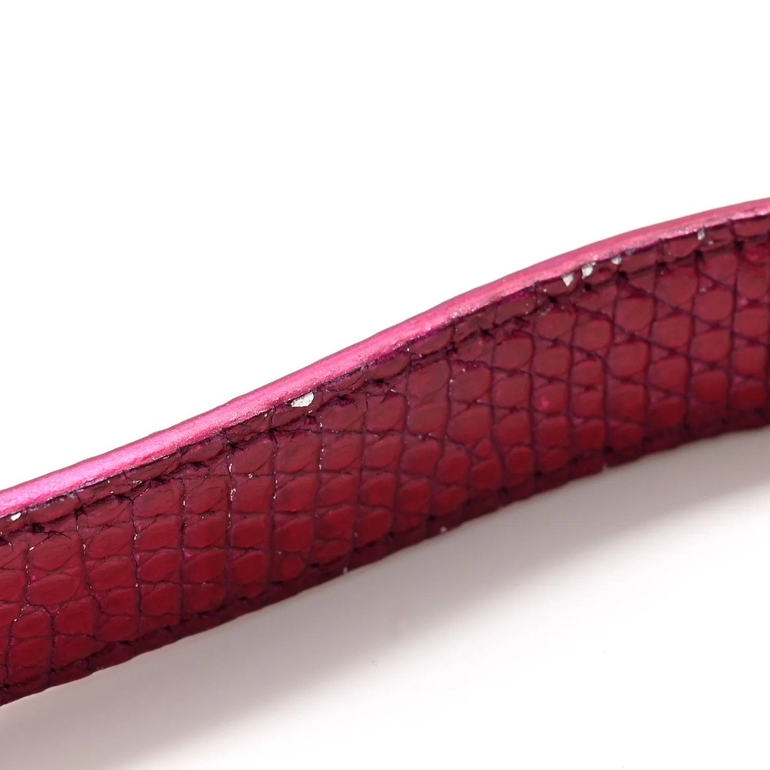 Metallic Lizard Small Diorama Flap Bag Fuchsia - Top Club