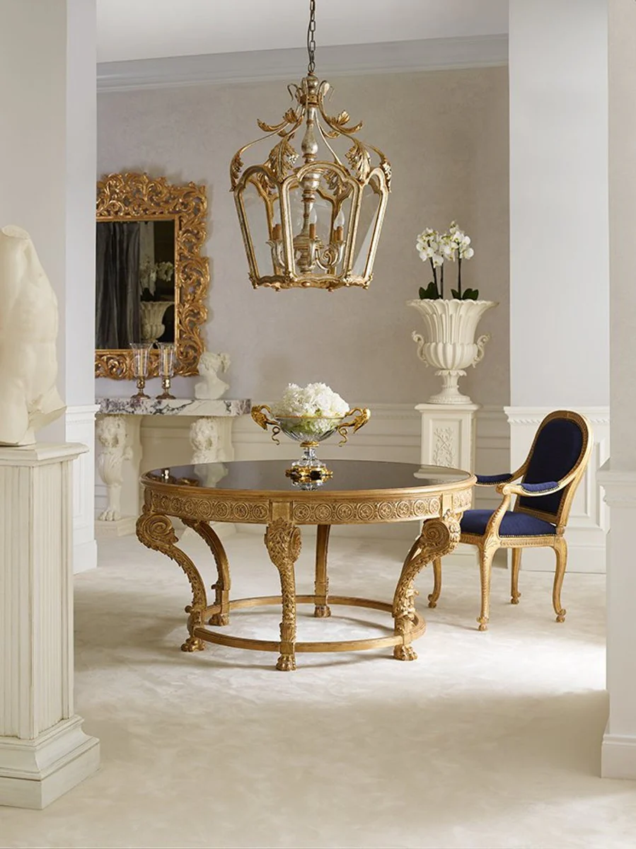 Luxury Baroque mirror antique gold with antique mirror glass - Magnificent Italian Baroque style wall mirror - Luxury furniture in Baroque style - Handcrafted Baroque furniture - Made in Italy