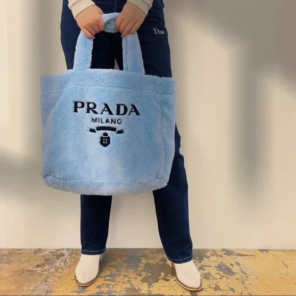 Terry Tote Prada Bag In Blue - Top Club