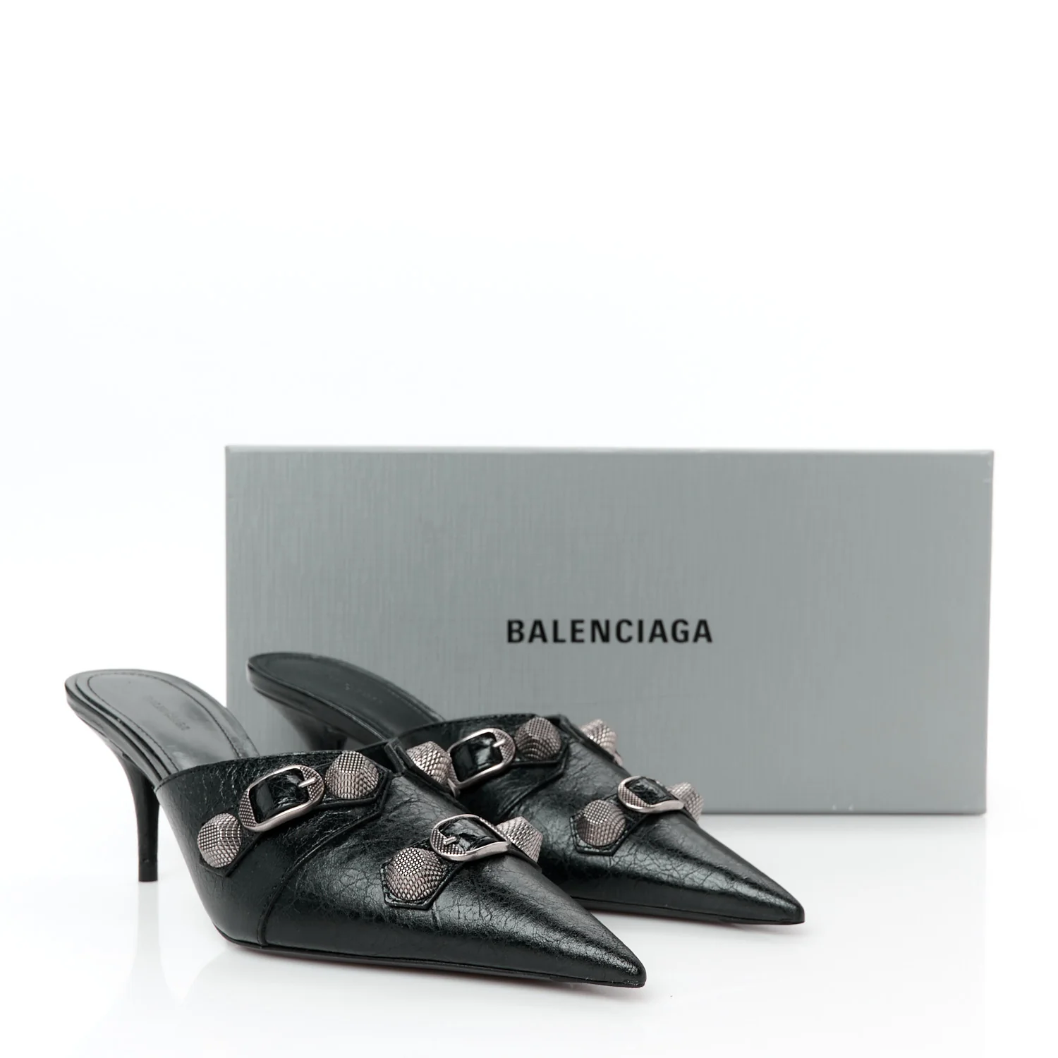 Agneau Arena Cagole 70mm Mules 36 Black - Top Club
