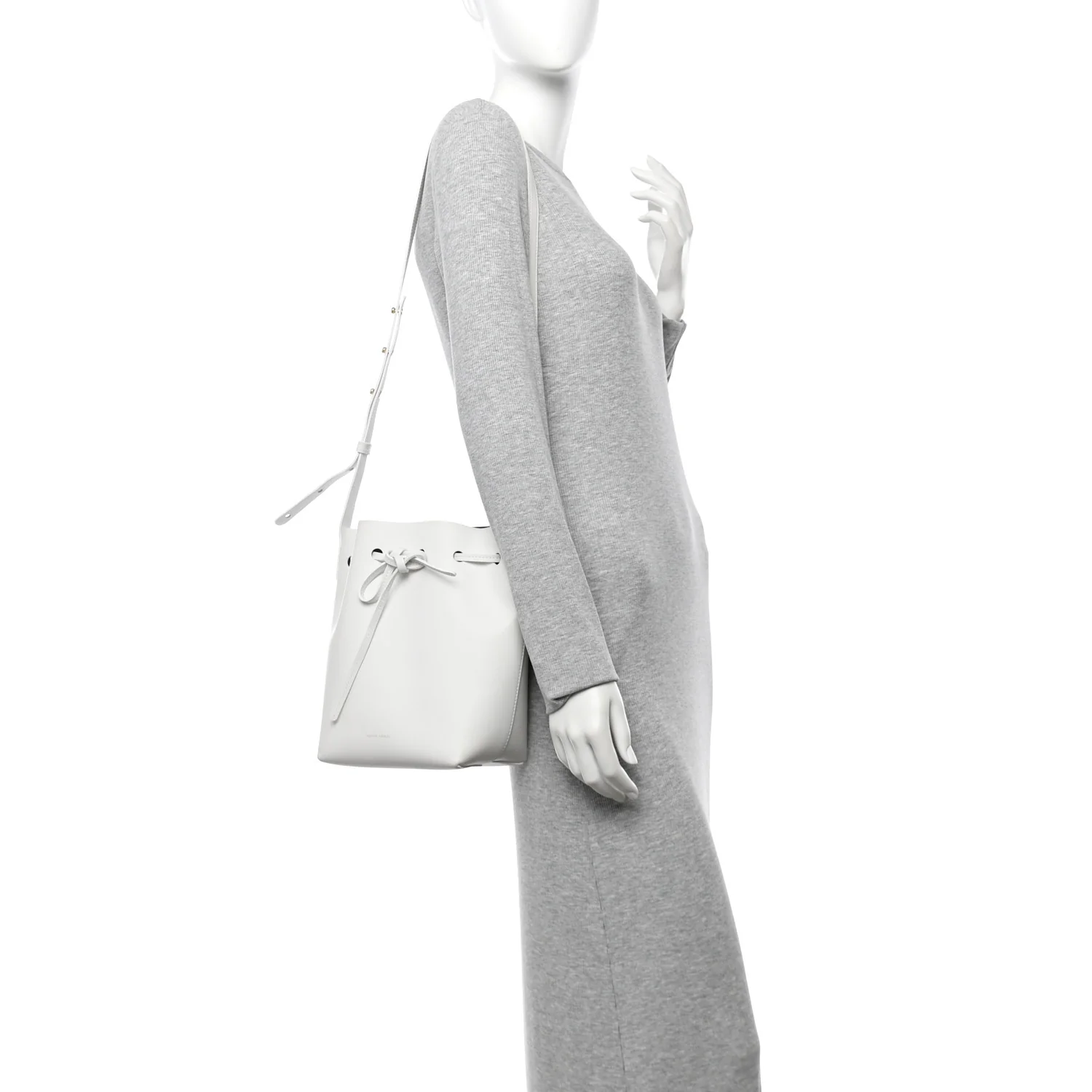 Calfskin Mini Bucket Bag White