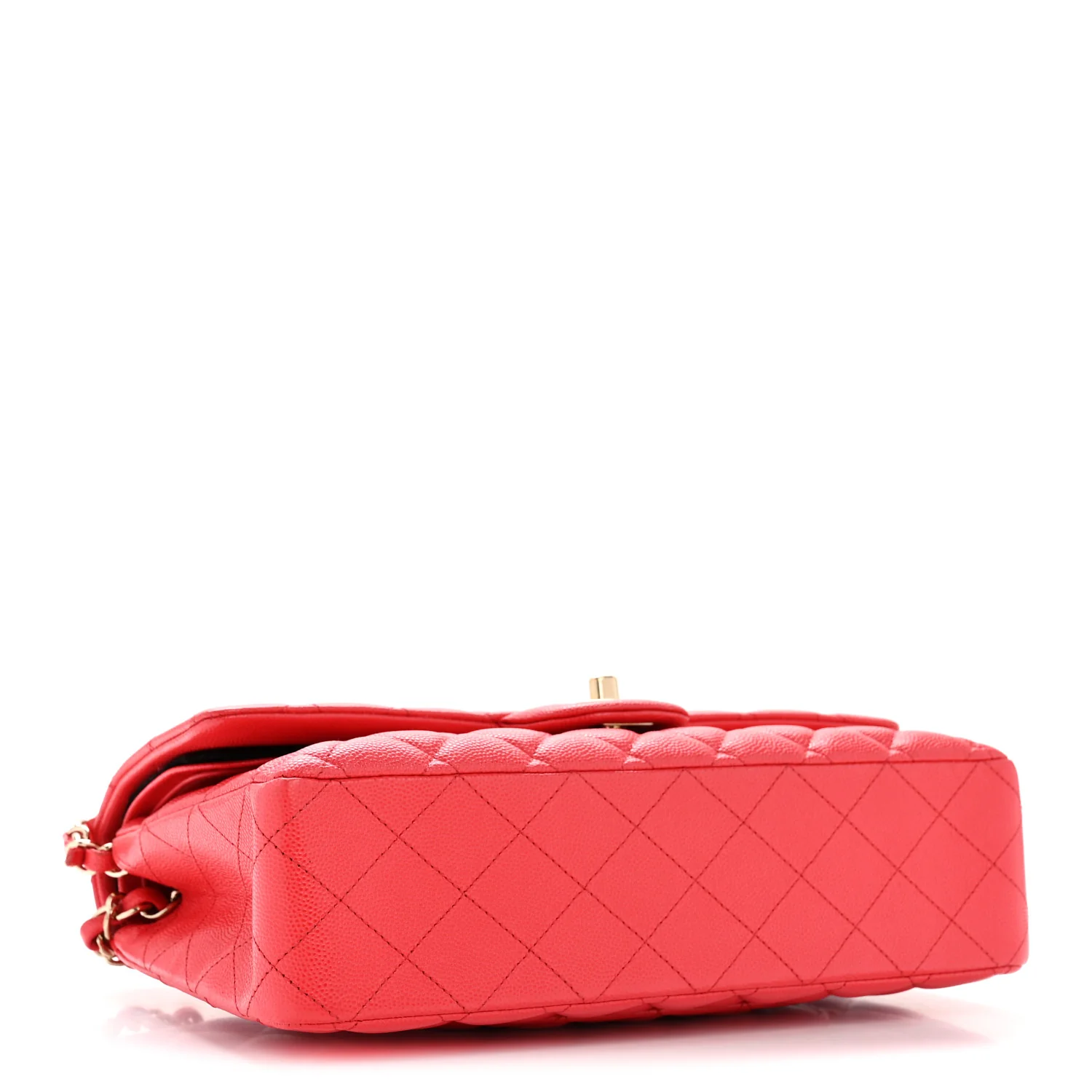 Caviar Quilted Medium Double Flap Red - Top Club