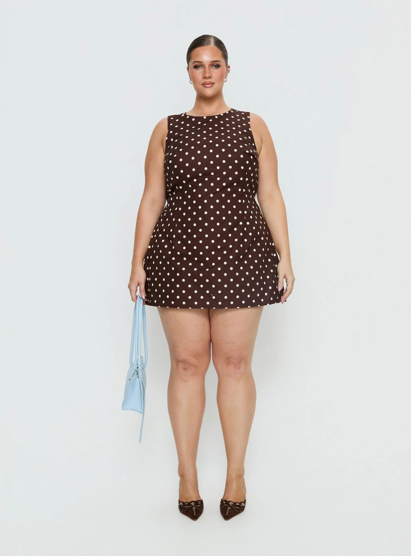Yumiko Romper Brown Polka Curve