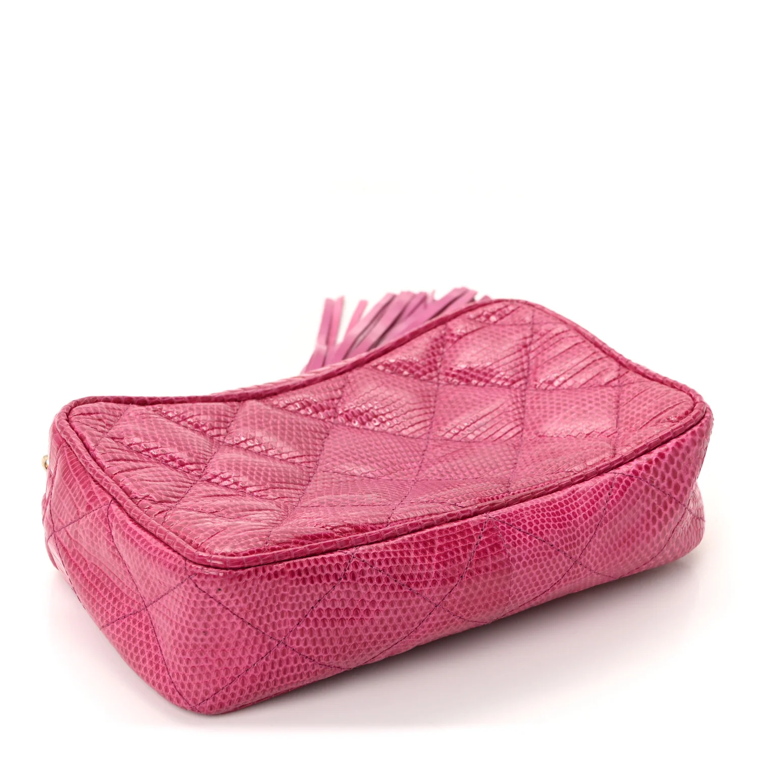 Lizard Quilted Tassel Clutch Pink - Top Club