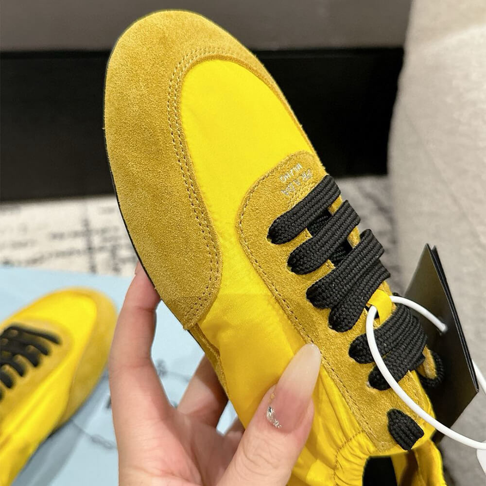 PRADA Collapse Re-Nylon and suede elasticized sneakers - Top Club