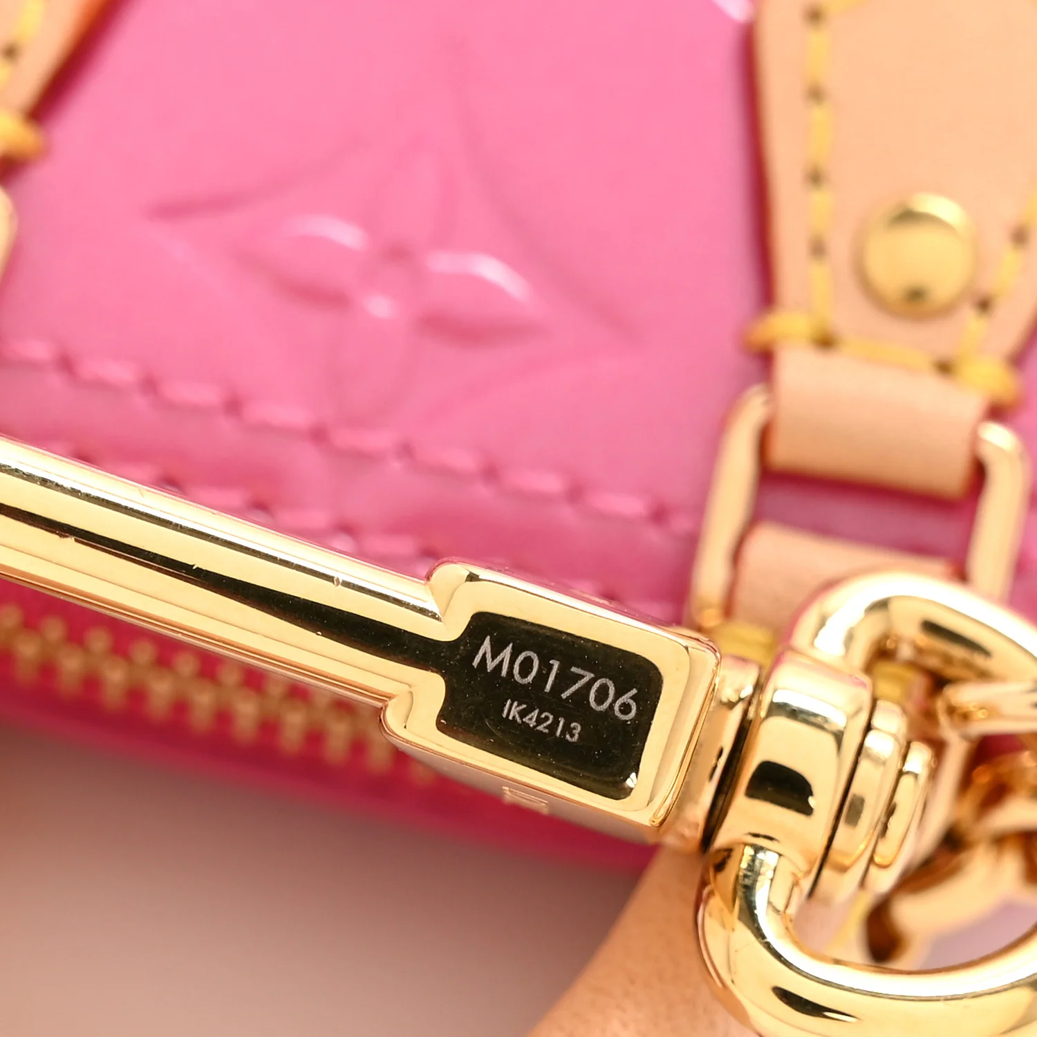 Vernis Monogram Micro Alma Bag Charm Key Holder Neon Pink - Top Club