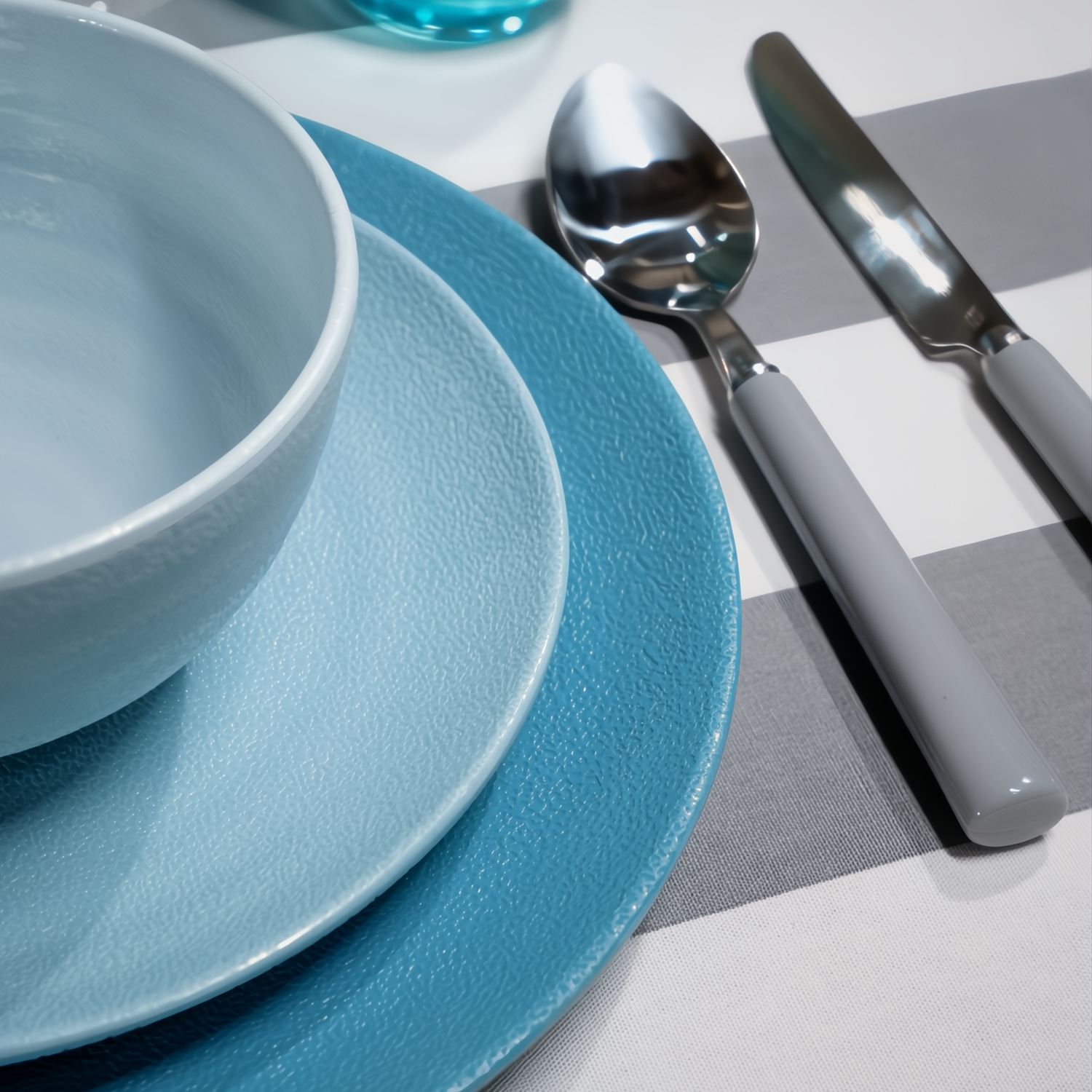 Servies Melamine shades of blue - set van 12