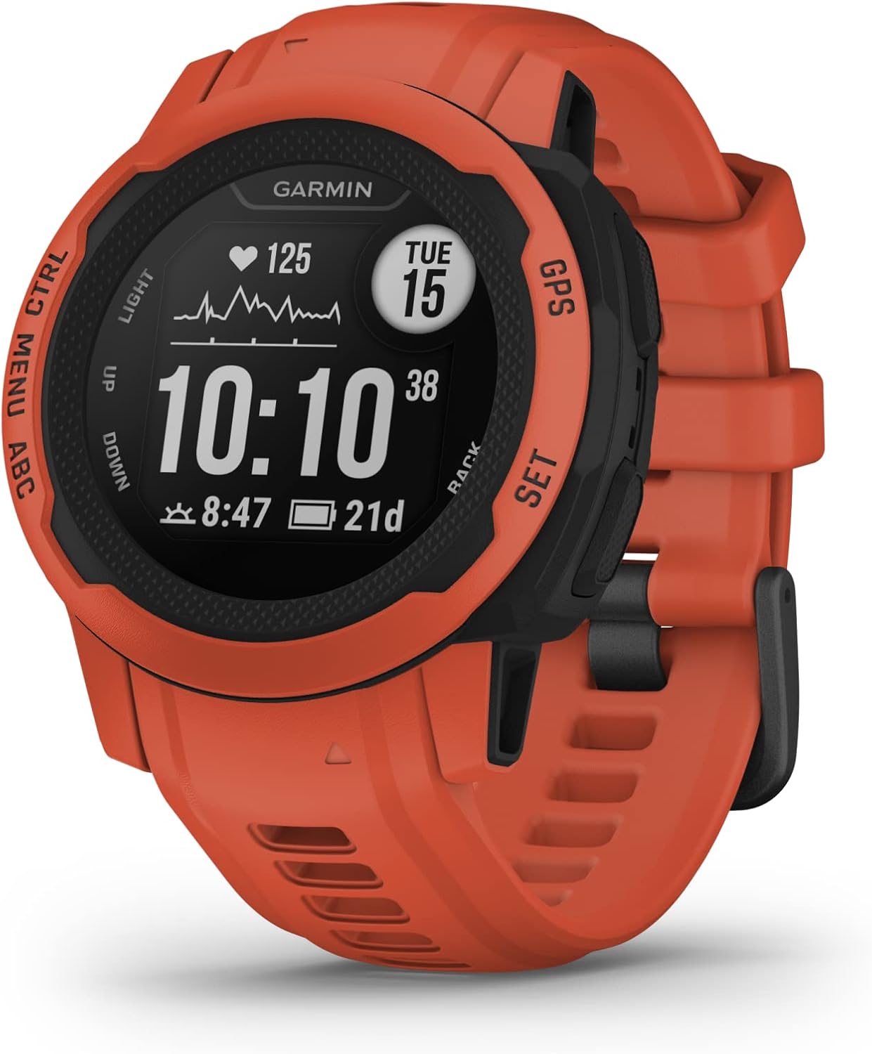 Instinct 2S, Smartwatch, 40mm, Rugged design, Autonomia 21 giorni, +30 app multisport, GPS, Cardio, SpO2, Activity Tracker 24/7, Connect IQ (Poppy) (Ricondizionato)