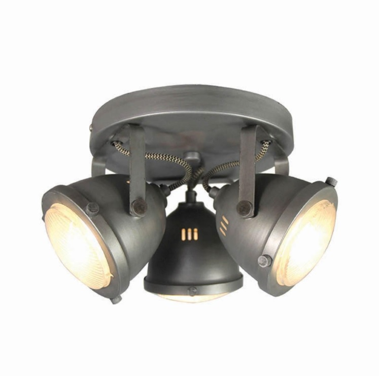 Spot Moto LED 3 Lights Burned steel