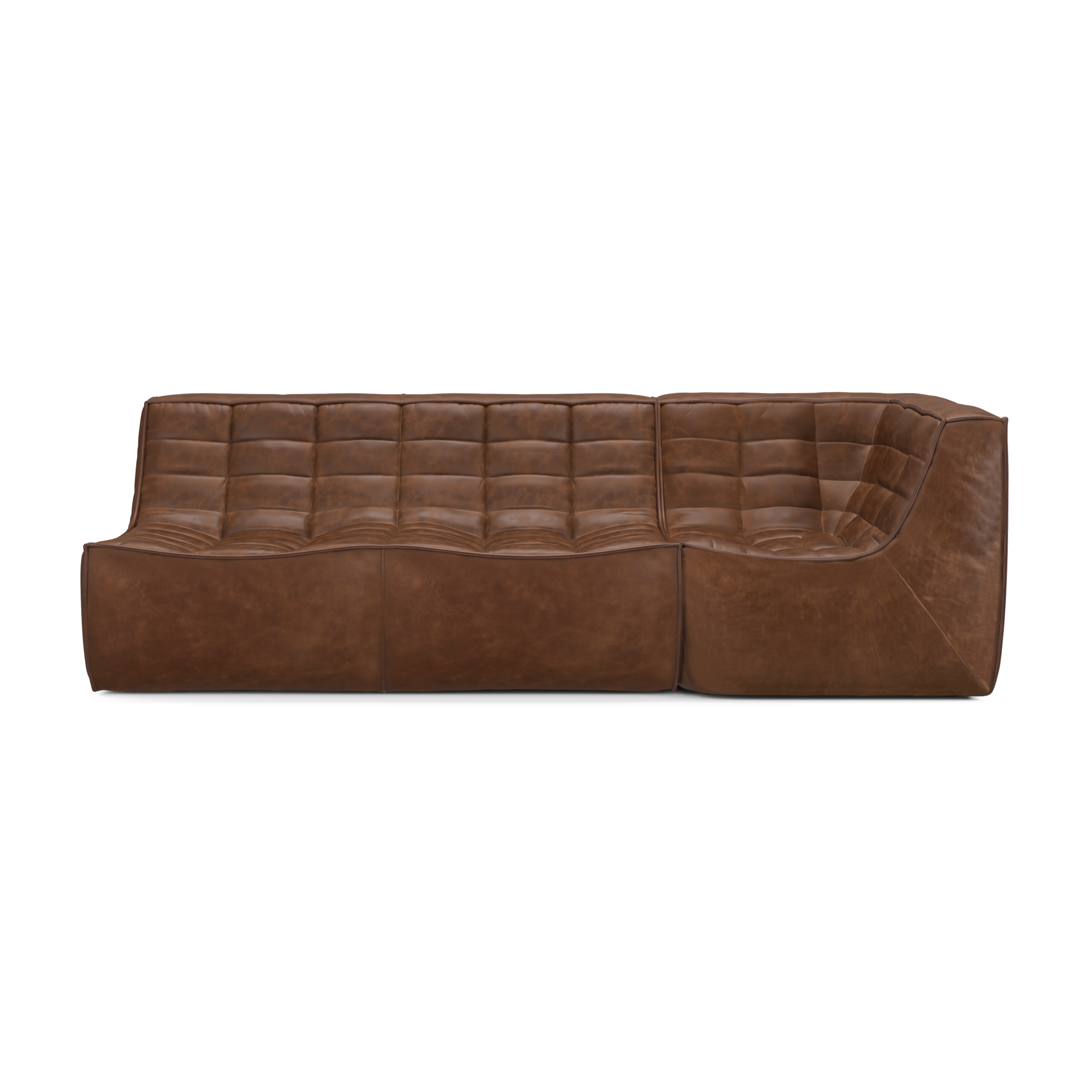 Modulaire bank N701 chestnut set 2 seat 90° rechte hoek