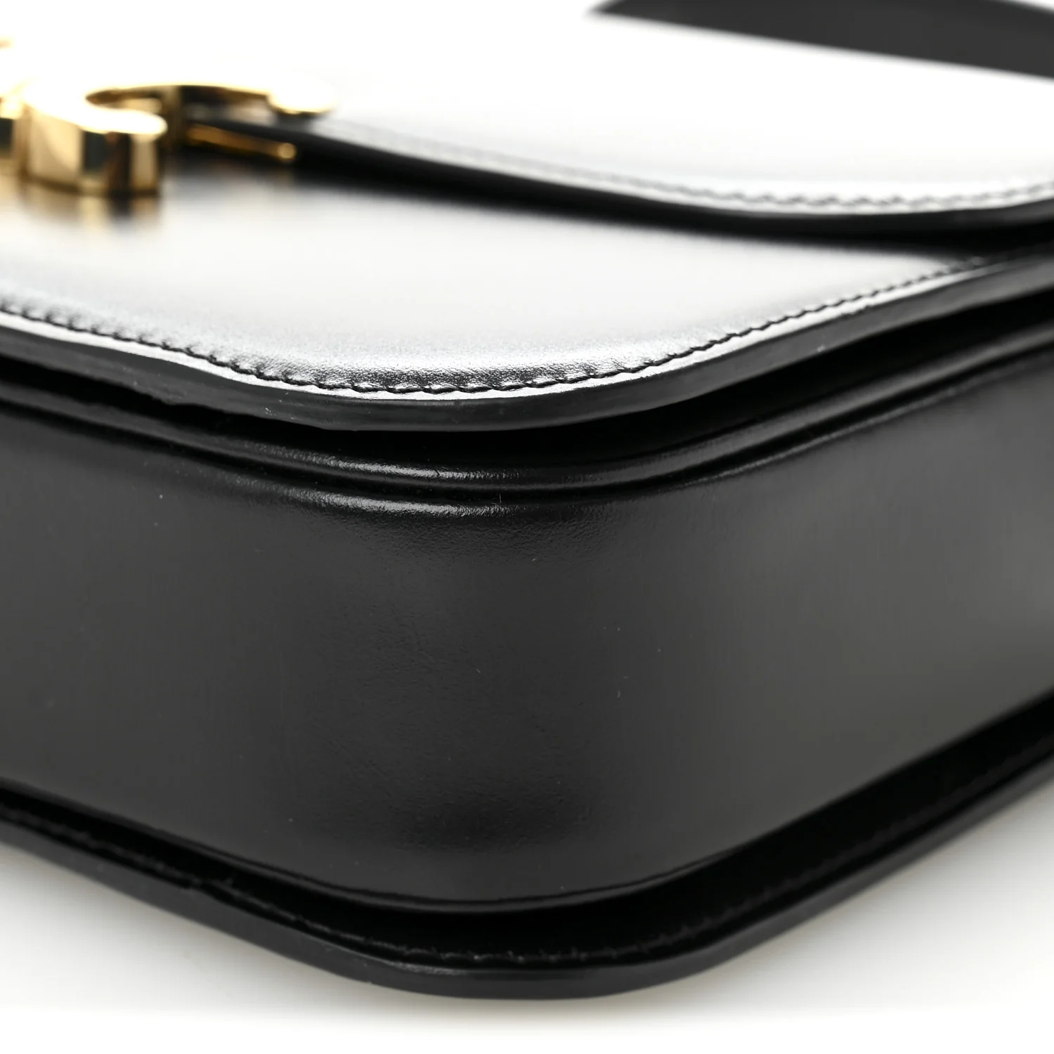 Shiny Calfskin Medium Triomphe Black - Top Club