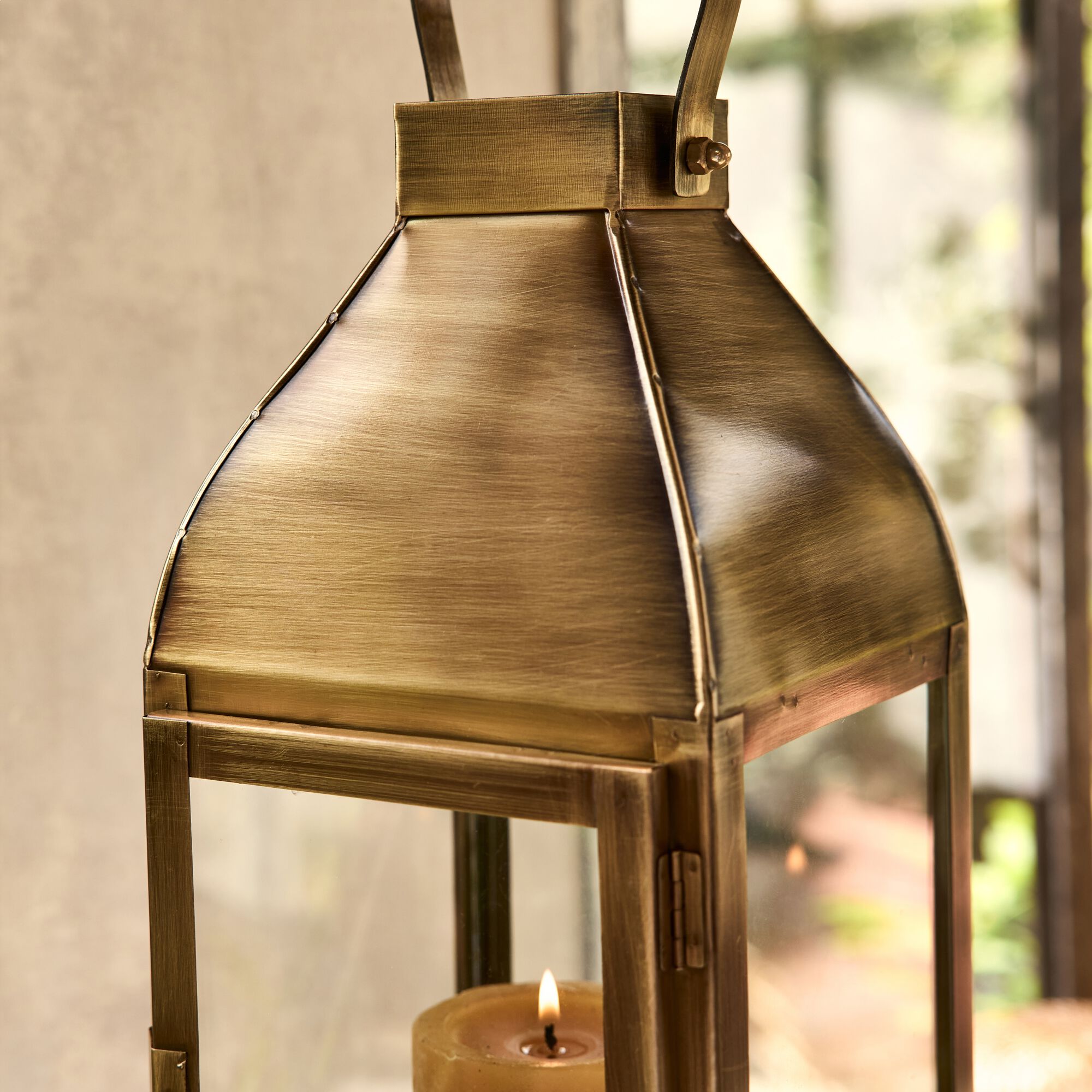 SAMARA - Photophore lanterne en métal H33,6cm - doré