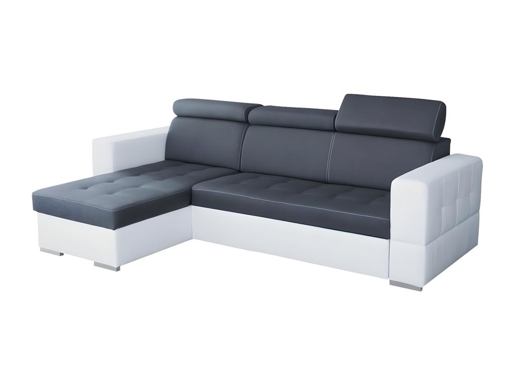 Sofá rinconero Temple 106, Gris, Función de descanso, Caja de ropa de cama, 265x175x101cm
