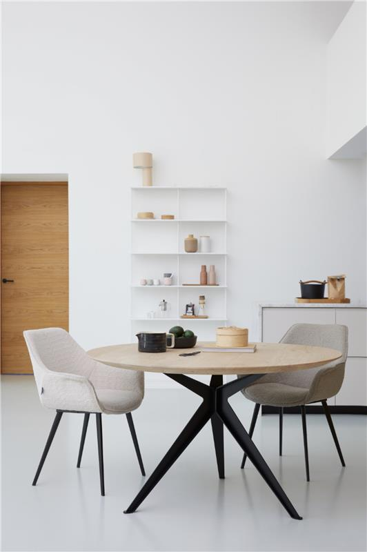Eettafel Grayson groove naturel ⌀150 cm