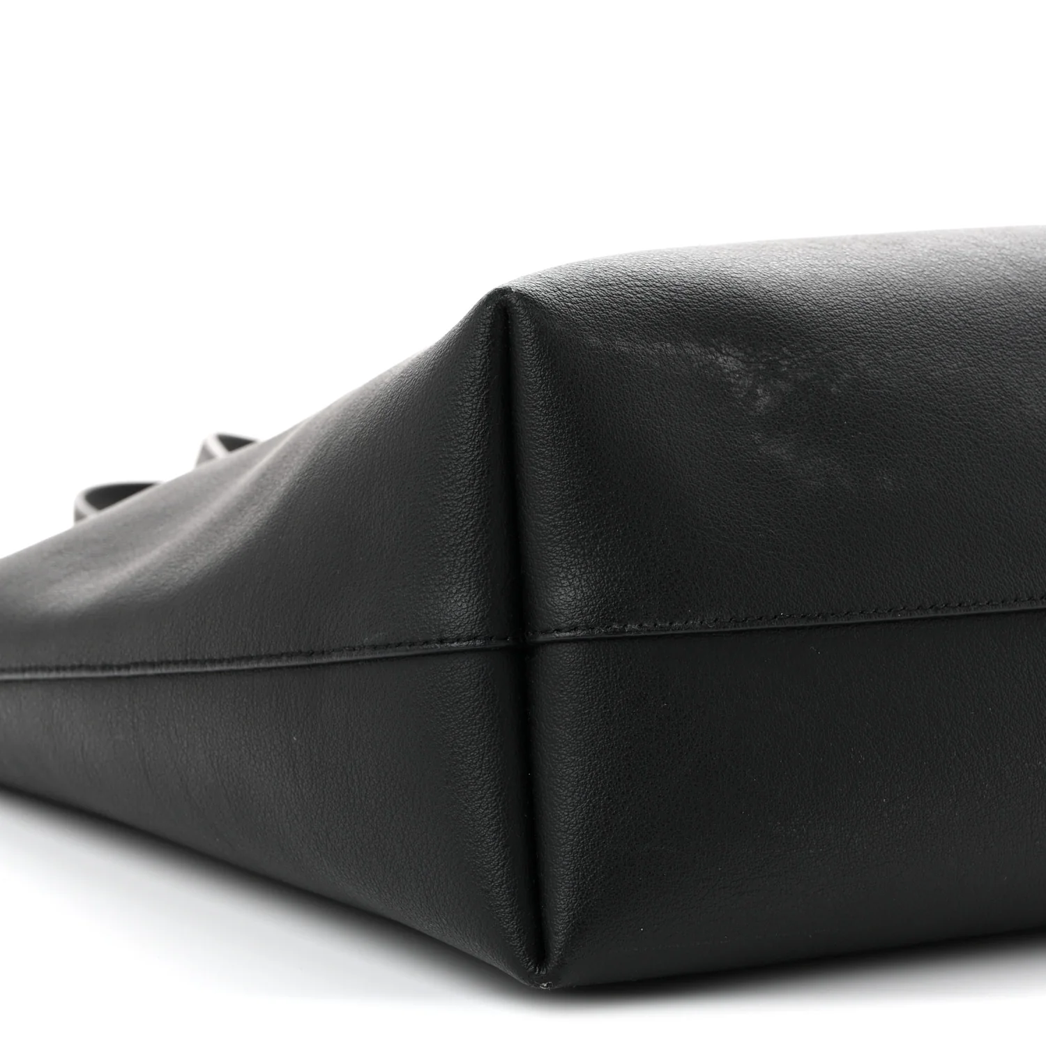 Calfskin Large Shopping Tote Black - Top Club