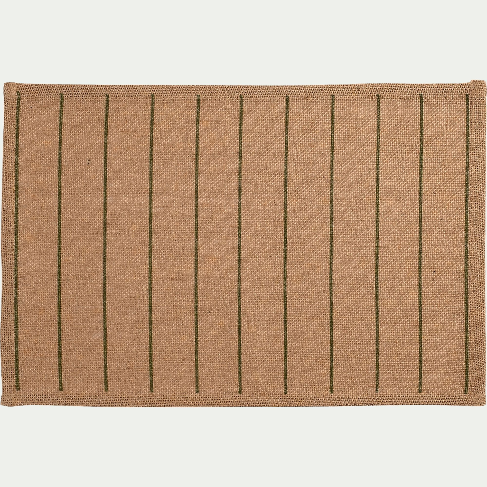UZES - Lot de 4 sets de table à rayures en jute 30x45cm - vert