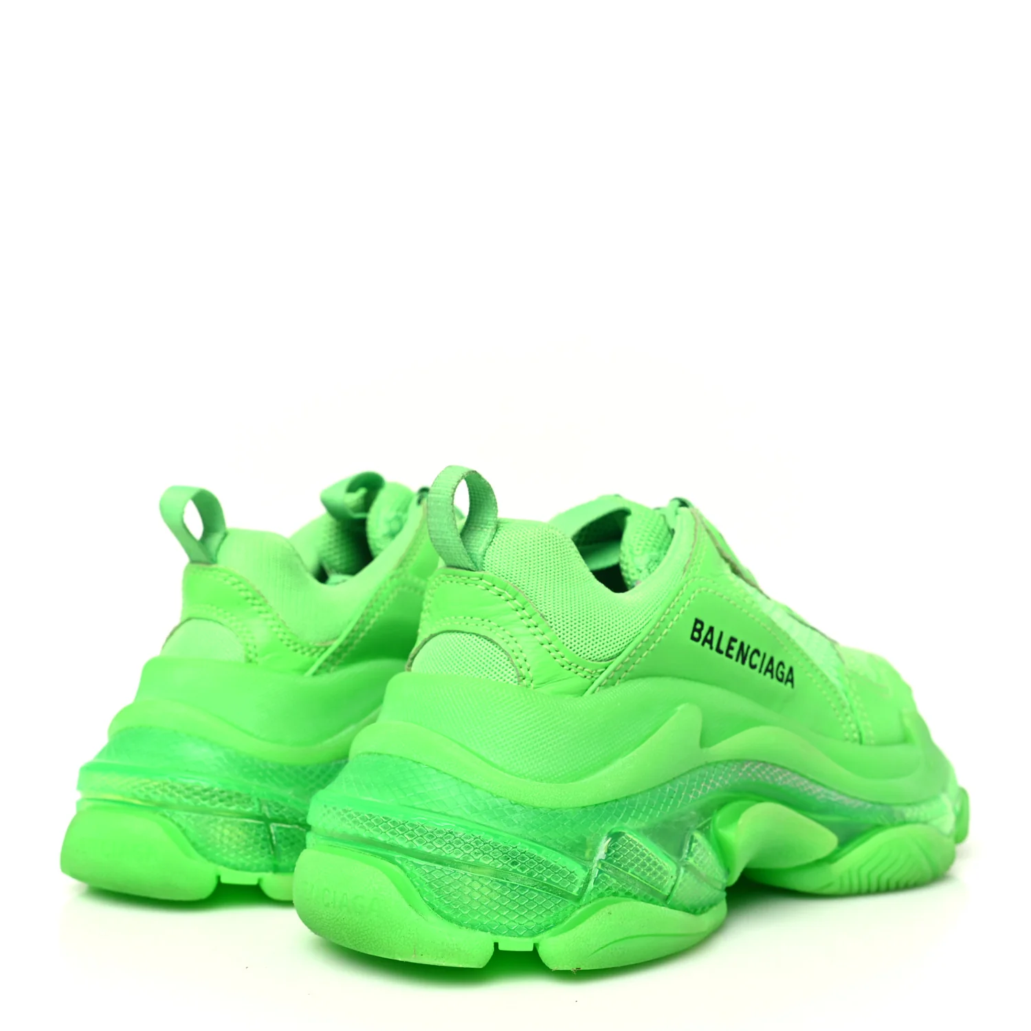 Fabric Mesh Clear Sole Womens Triple S Sneakers 36 Fluo Green - Top Club