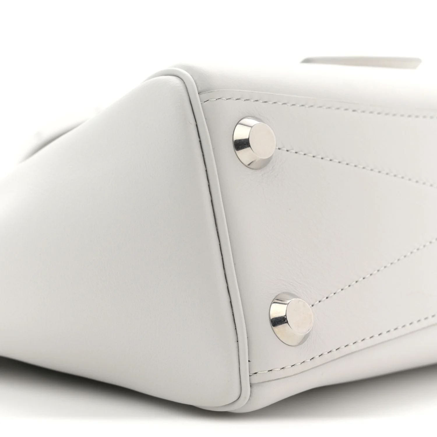 Smooth Calfskin Mini Bel Air Carry All Bag White - Top Club