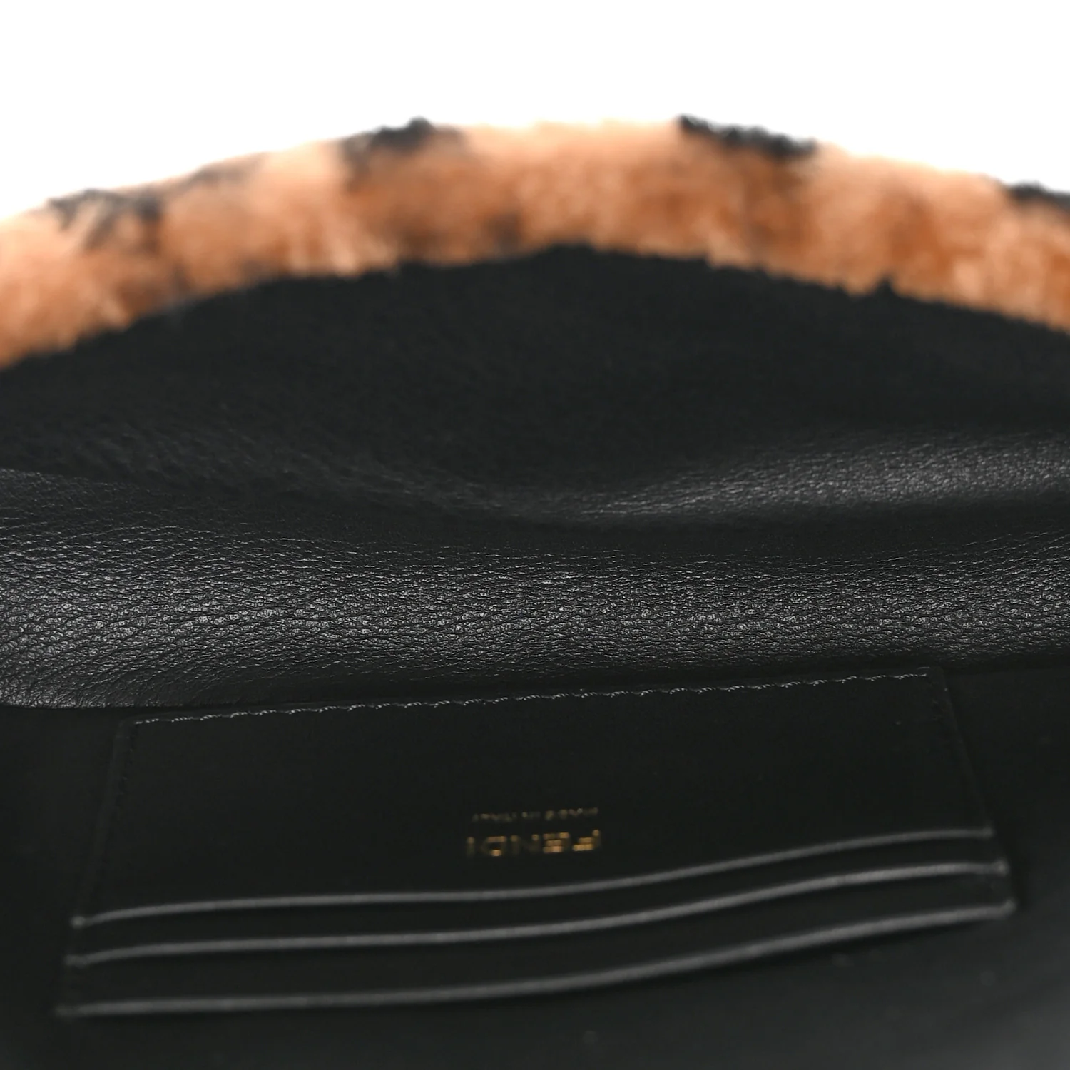 Shearling Vitello Dolce Macro FF 1974 Mini Tobacco Black - Top Club