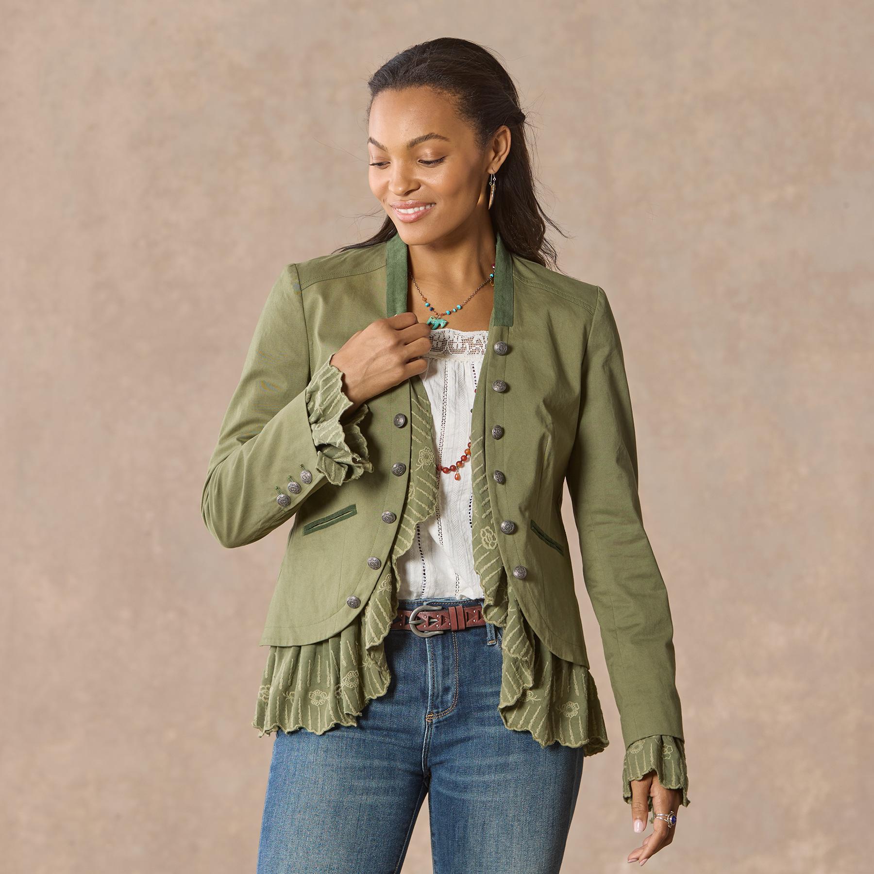 Caroline Ruffle Jacket, Petite - Sundance Living