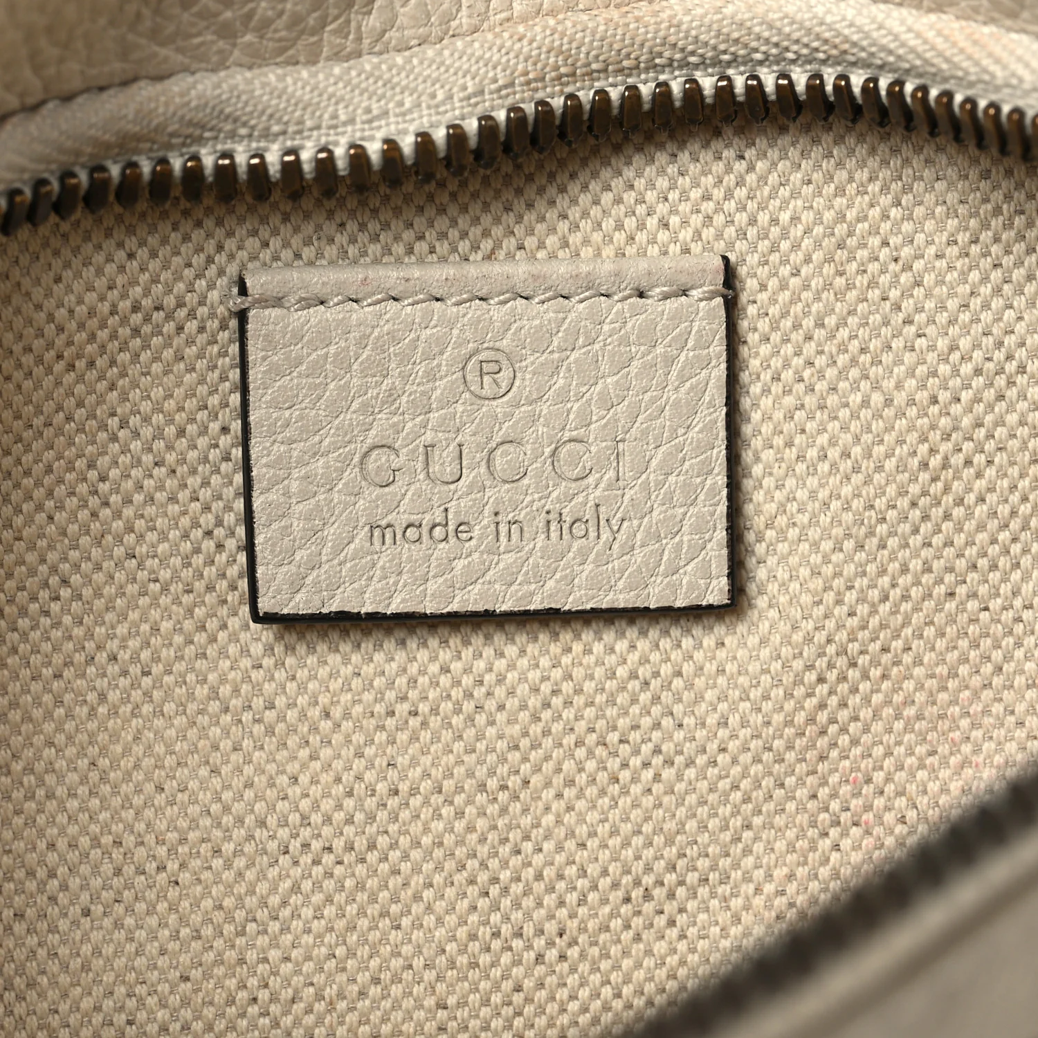 Grained Calfskin Small Logo Belt Bag White - Top Club