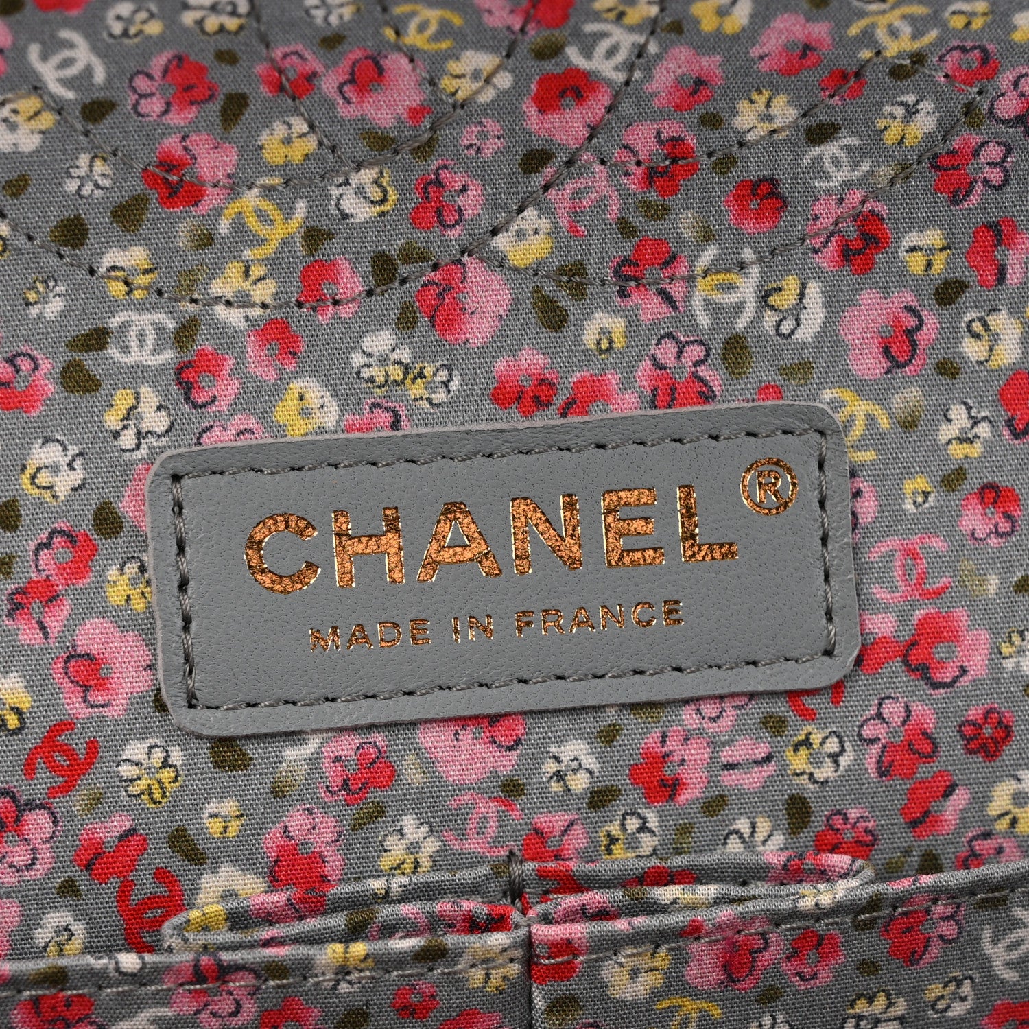 Canvas Quilted Coco Cuba Charms Medium Double Flap Khaki - Top Club