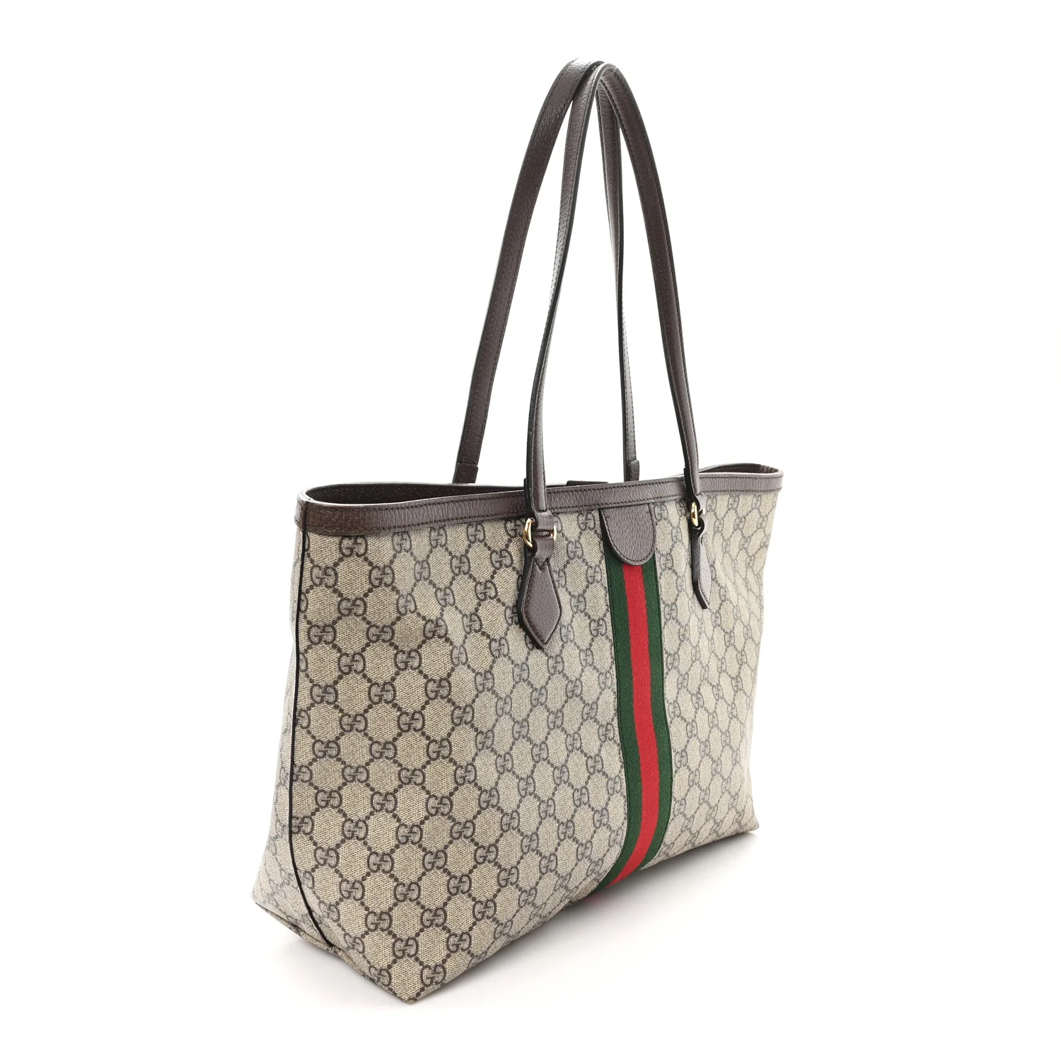 GG Supreme Monogram Medium Ophidia Shopping Tote Brown - Top Club
