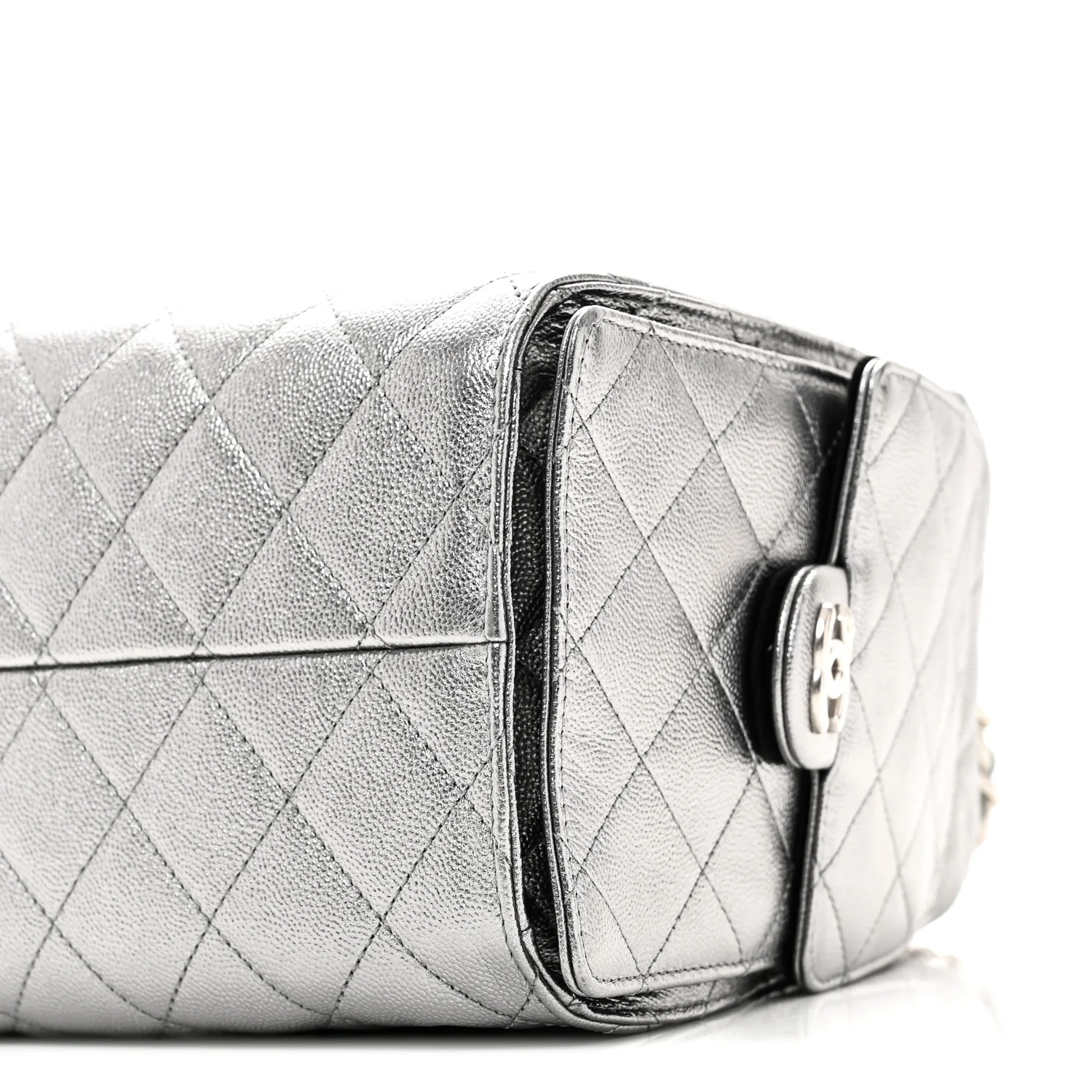 Metallic Caviar Quilted Small Chanel 25 Handbag Anthracite - Top Club