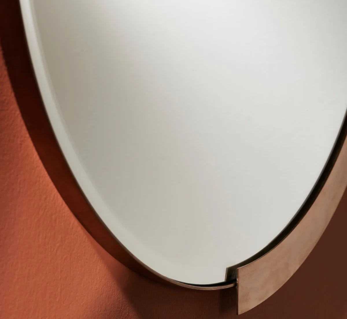 Luxury mirror red-copper colored 81 x H. 84 cm - Elegant wall mirror with metal frame - Luxury furniture