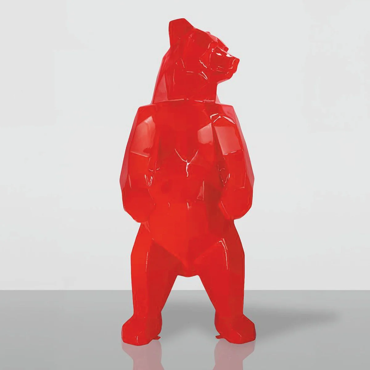 XXL decorative sculpture bear red H. 190 cm - abstract decorative figure