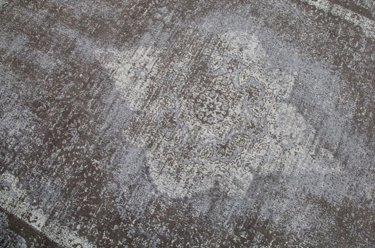 Vintage living room rug light gray 160 x 240 cm - Rectangular cotton rug - Living room decoration accessories