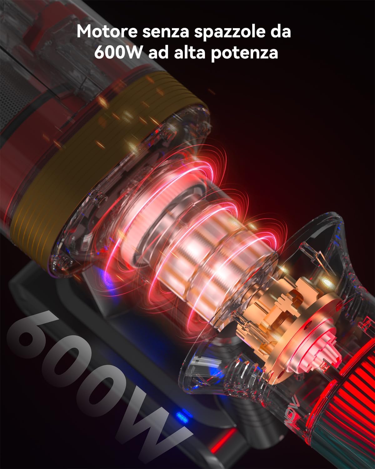 aonus A9 Max Aspirapolvere senza Fili 48Kpa/600W/70Mins, Scopa Elettrica senza Fili Potente con Autoportante, 1.8L Capacità Ultra Grande, Touchscreen Intelligente per Peli Animali/Pavimento/Tappeti