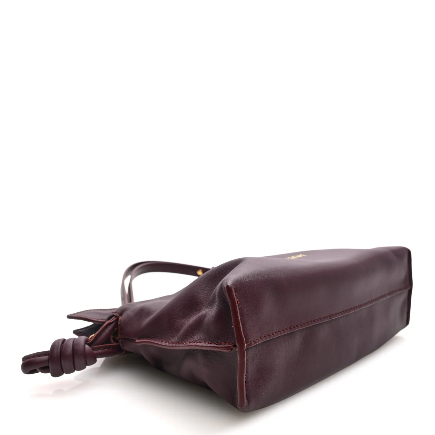 Calfskin Mini Flamenco Knot Clutch Dark Burgundy - Top Club