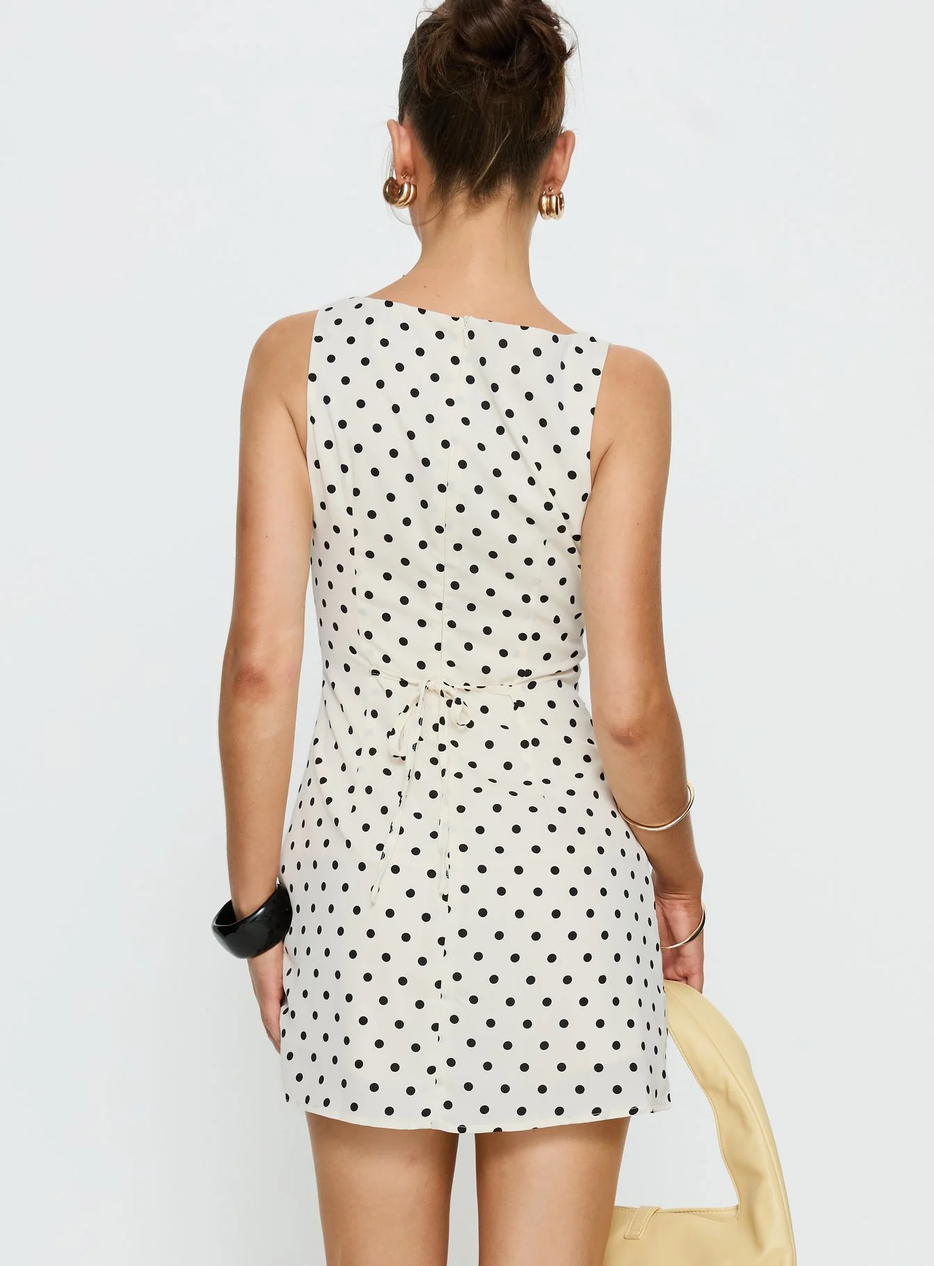 Kherin Boat Neck Romper Cream Polka