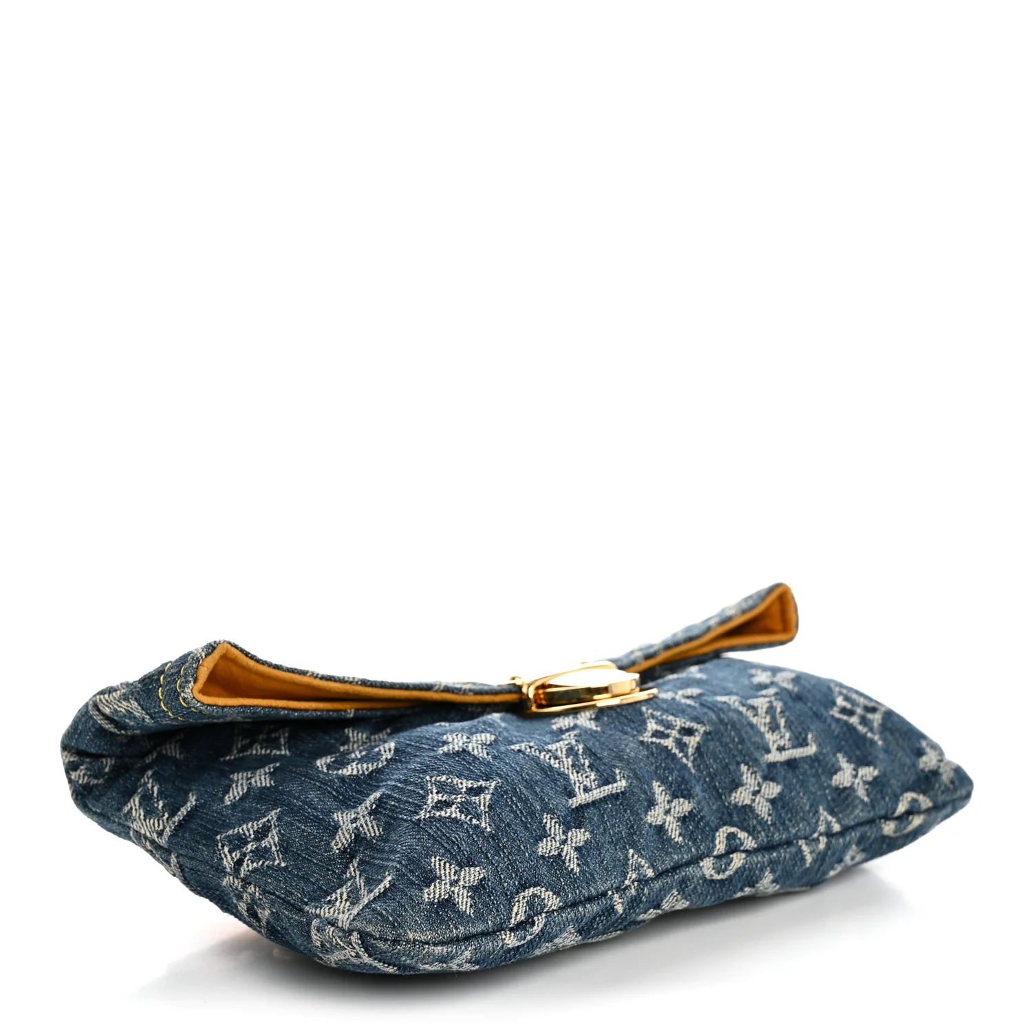 Monogram Denim Pochette Plat Clutch Blue - Top Club