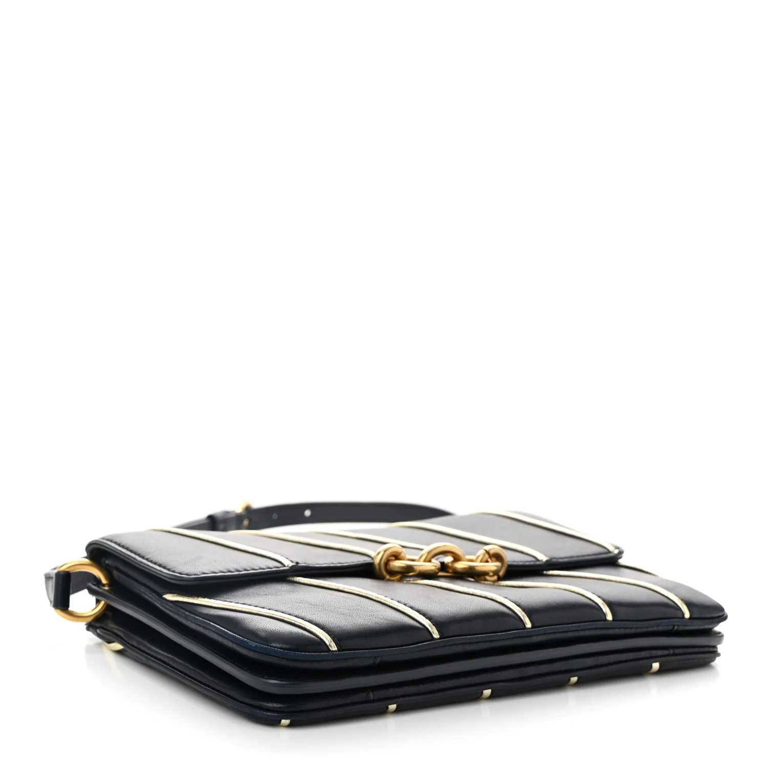Lambskin Quilted Le Maillon Satchel Marine - Top Club
