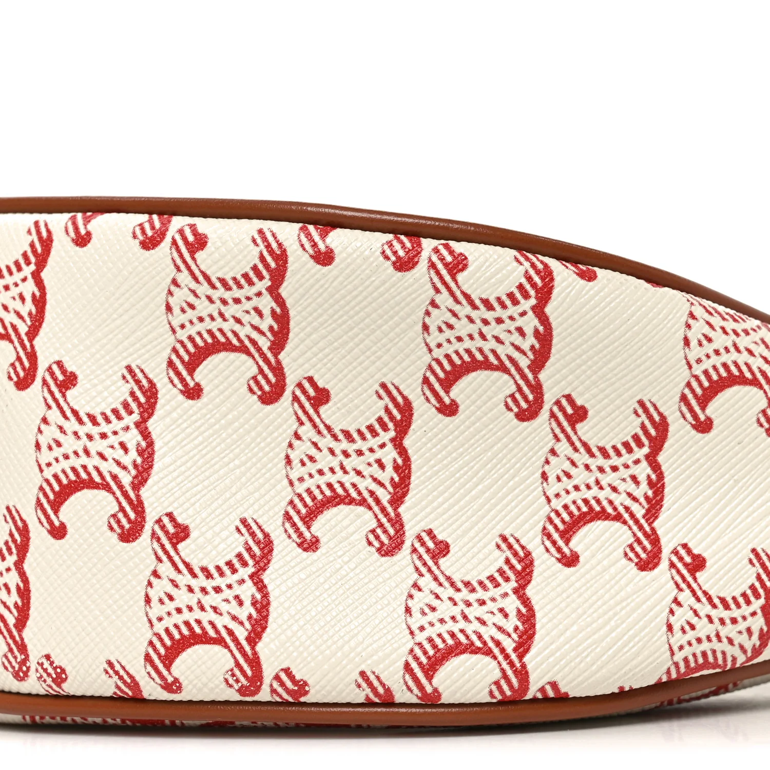 Canvas Calfskin Ava Triomphe Shoulder Bag Red - Top Club