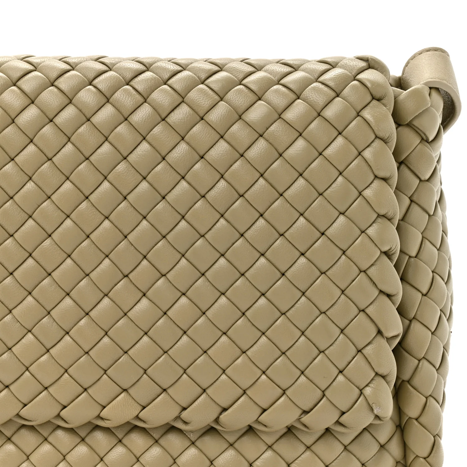 Nappa Intrecciato Small Cobble Shoulder Bag Camel - Top Club