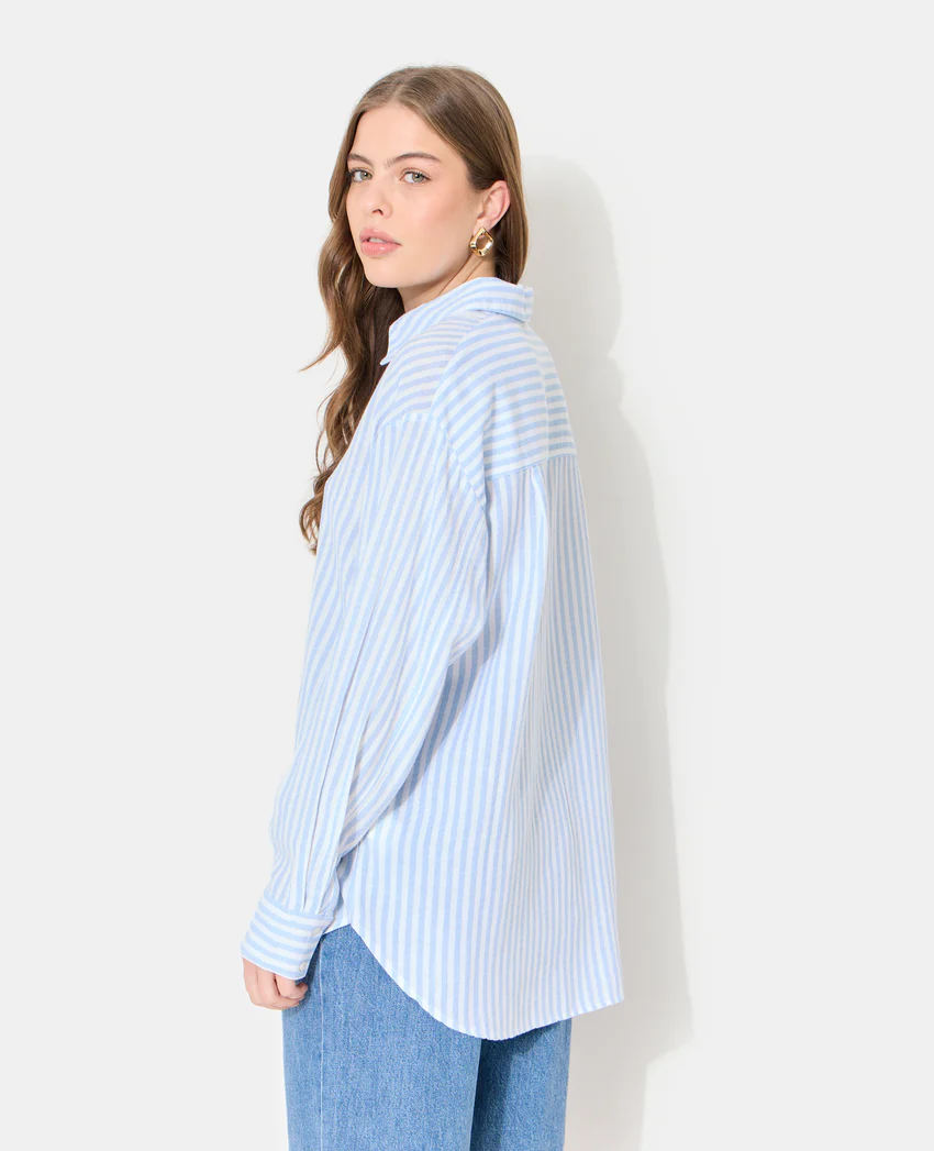 Pimkie Chemise oversize rayée avec lin