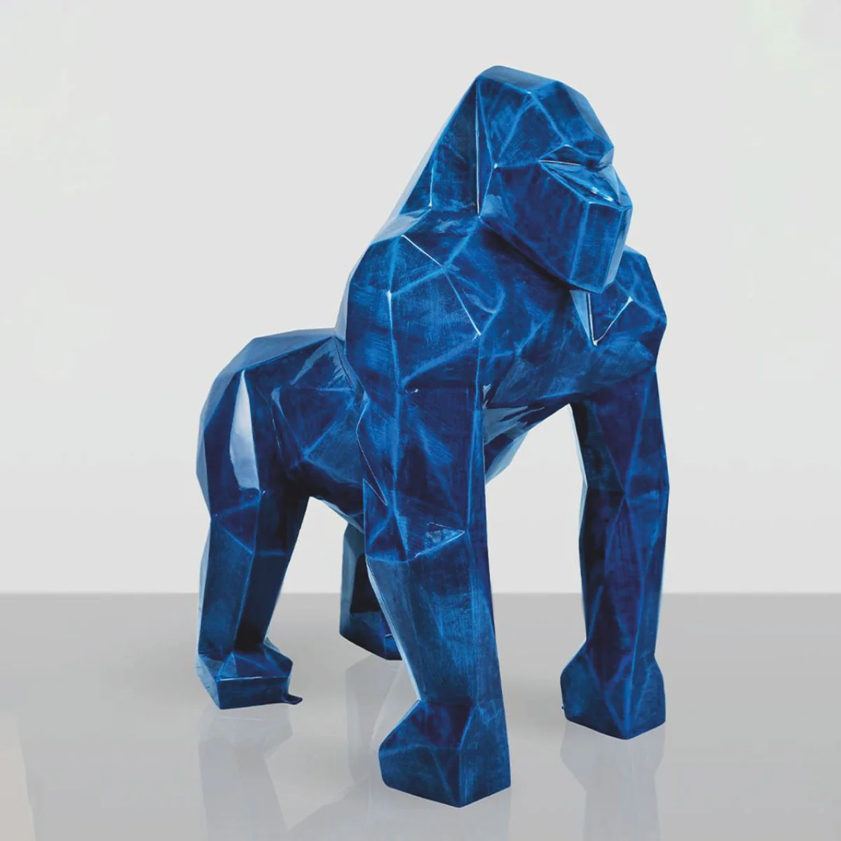 XXL decorative sculpture gorilla monkey antique blue H. 128 cm - decorative figure