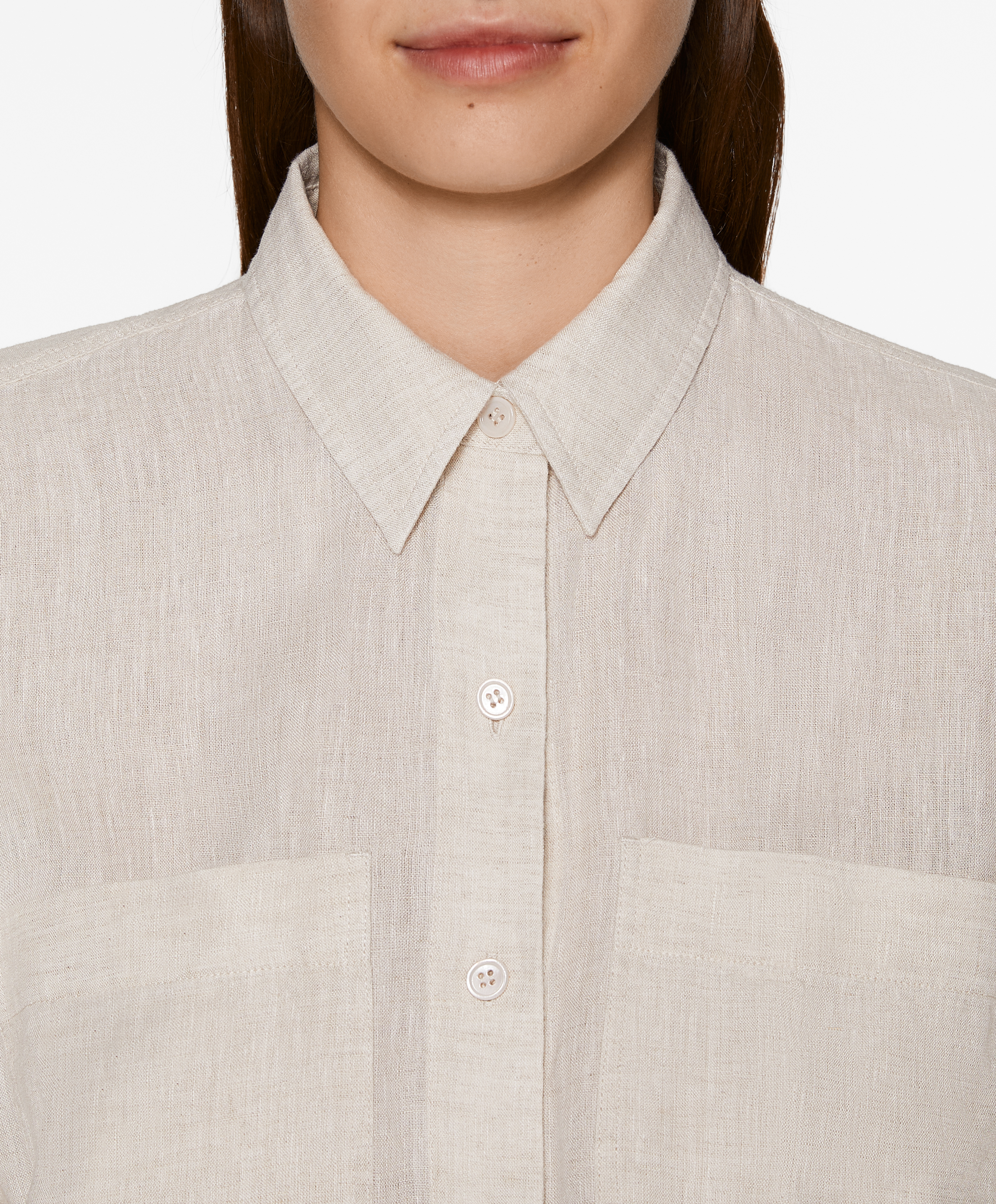 OYSHO Short 100% linen jumpsuit with pockets
