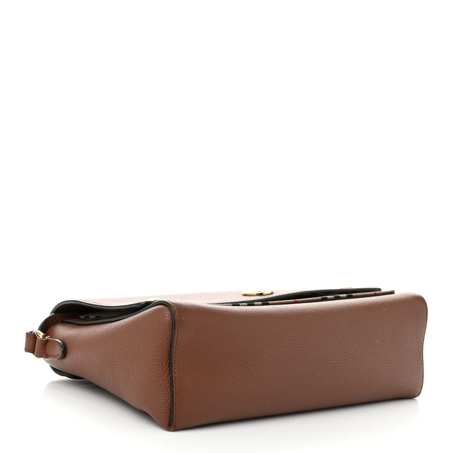 Grainy Calfskin Vintage Check Note Crossbody Bag Malt Brown - Top Club