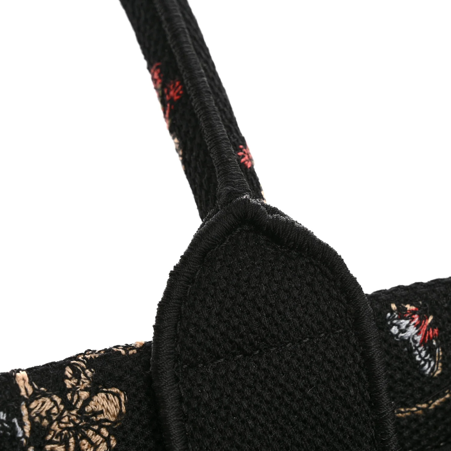 Canvas Embroidered Medium Cabinet De Curiosites Book Tote Black Multicolor - Top Club